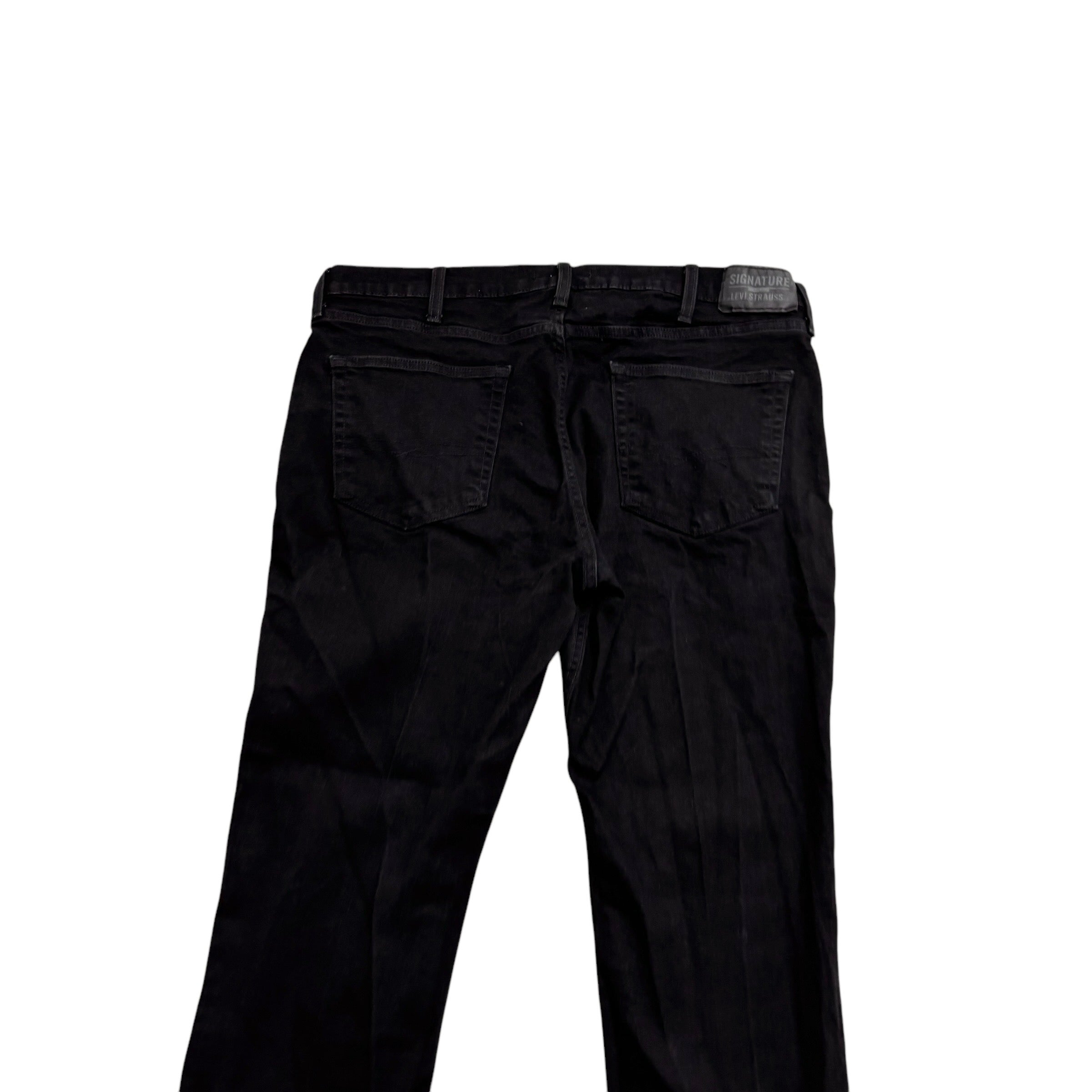 Levis Signature Jeans W38 L29 Mens Black Slim Fit Stretch Denim (E)