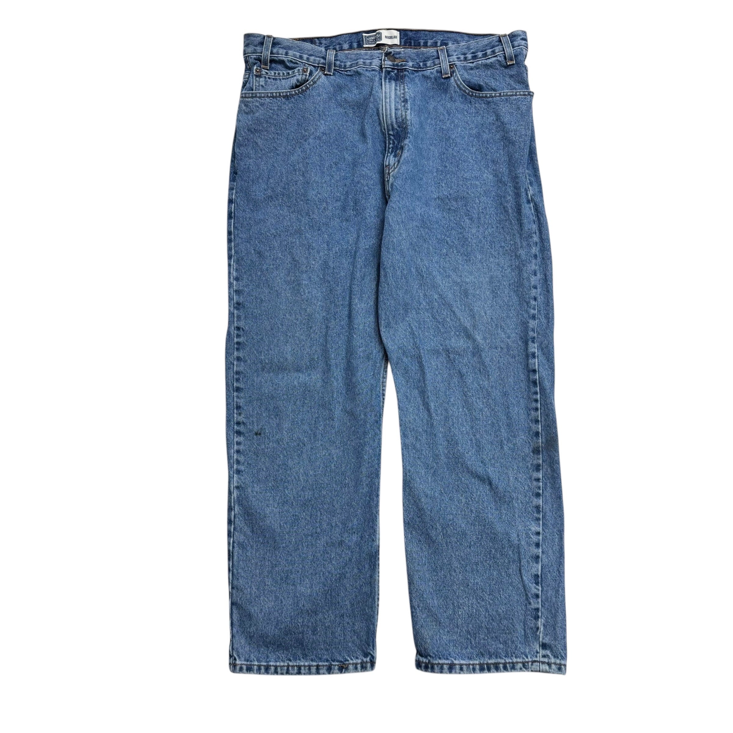 Levis Signature Jeans W40 L30 Mens Light Blue Regular Straight Fit Denim (F)
