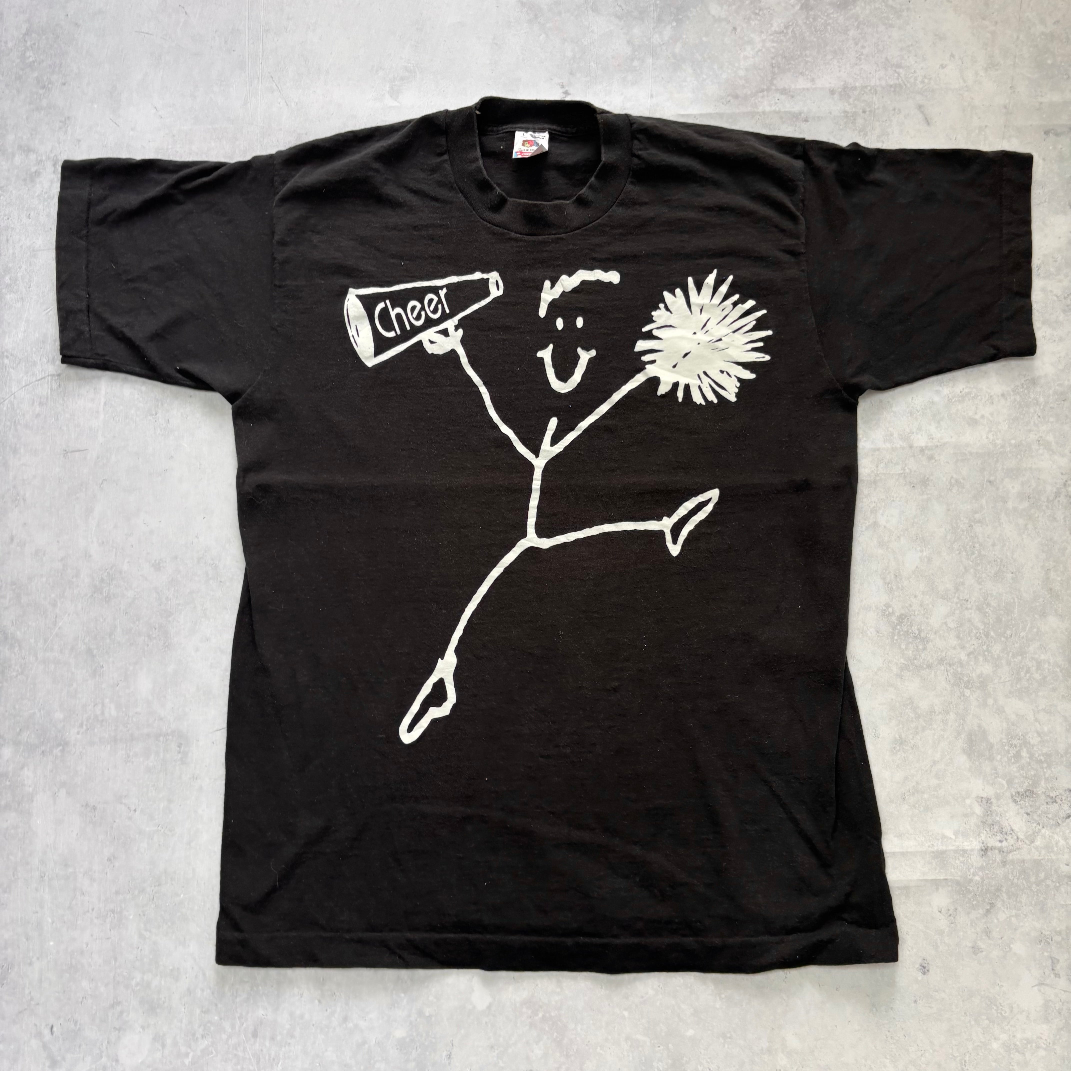 Vintage T Shirt Mens Large Black Single Stitch Graphic Print 90s USA