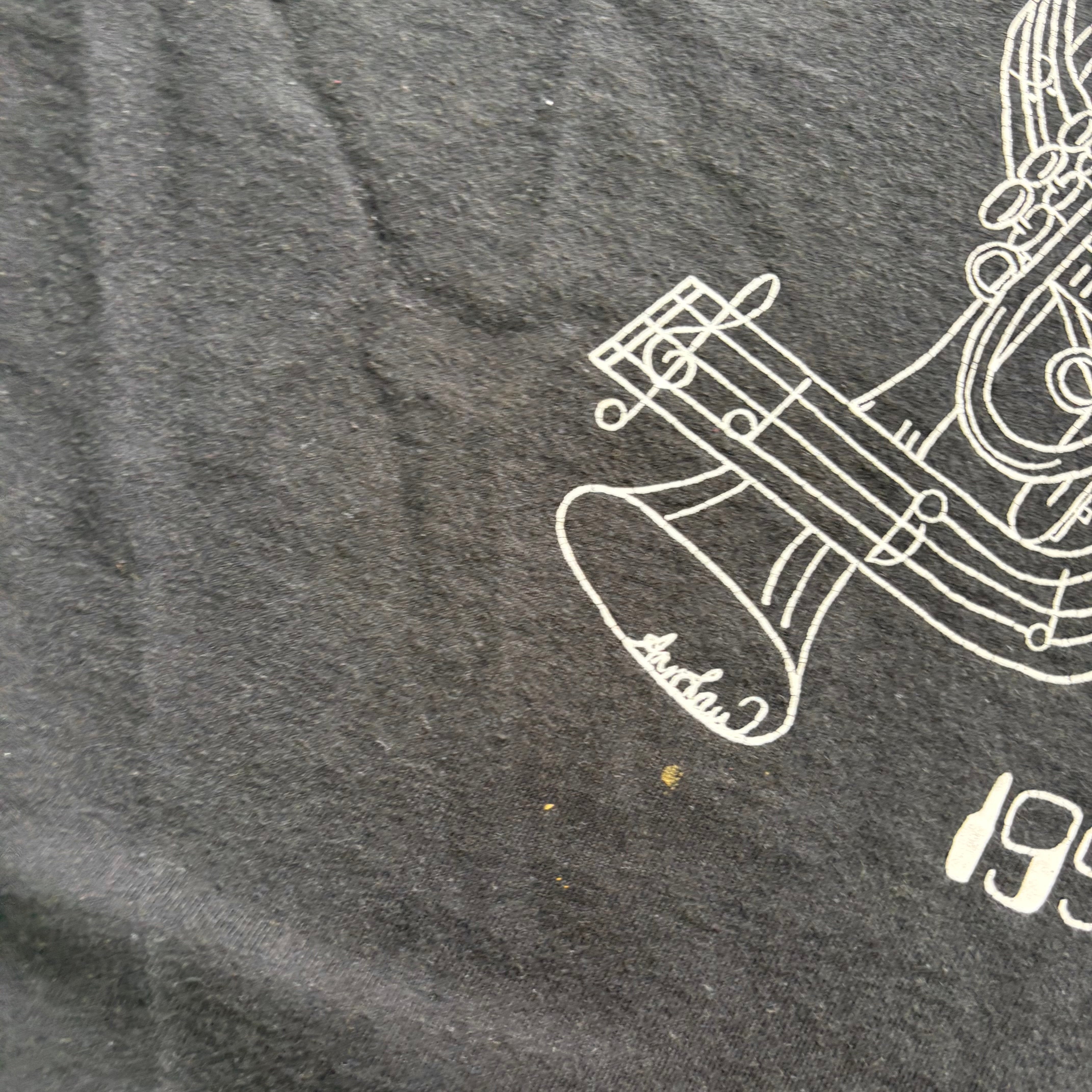 Vintage T Shirt Mens Medium Black Single Stitch Graphic Print 90s