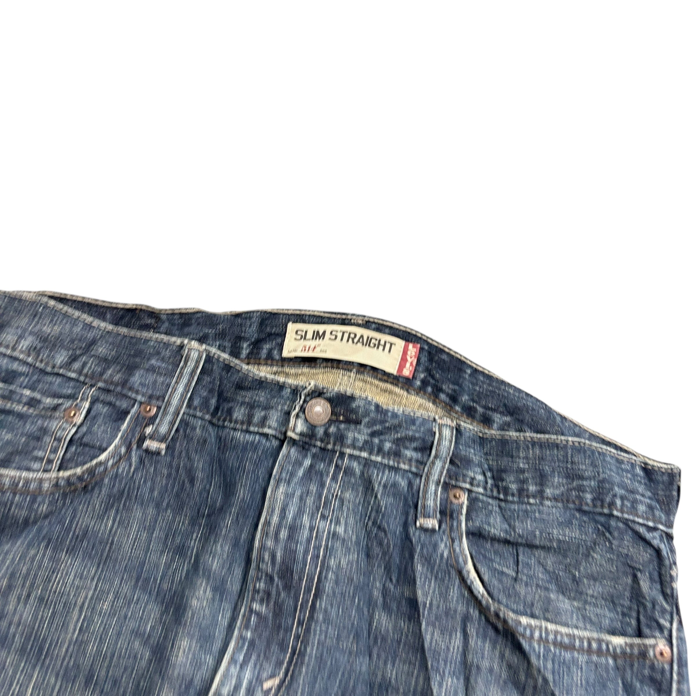 Levis 514 Jeans W36 L34 Mens Dark Blue Regular Straight Fit Vintage Denim (E)