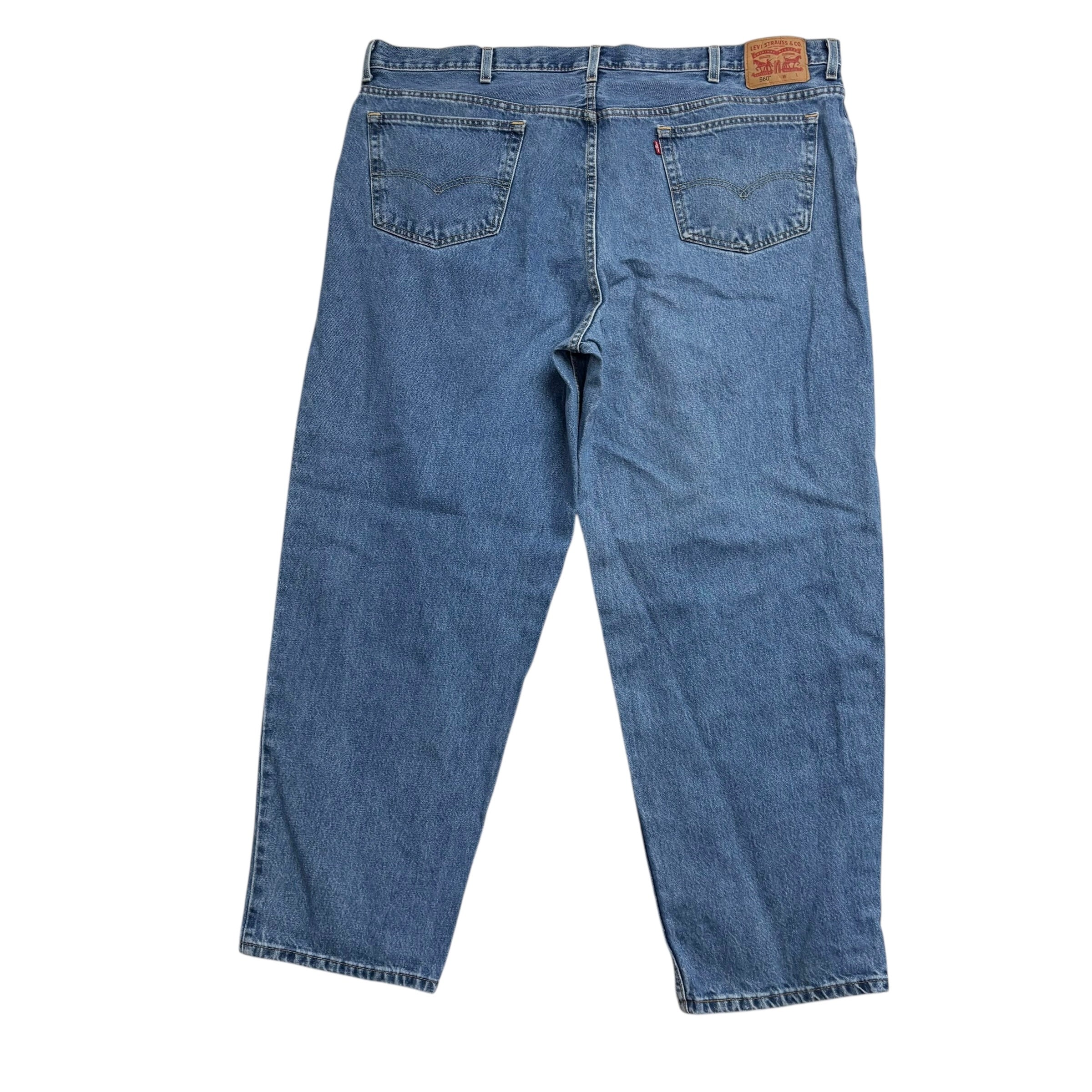 Levis 560 Jeans W48 L32 Mens Mid Blue Baggy Relaxed Comfort Fit Denim (E)