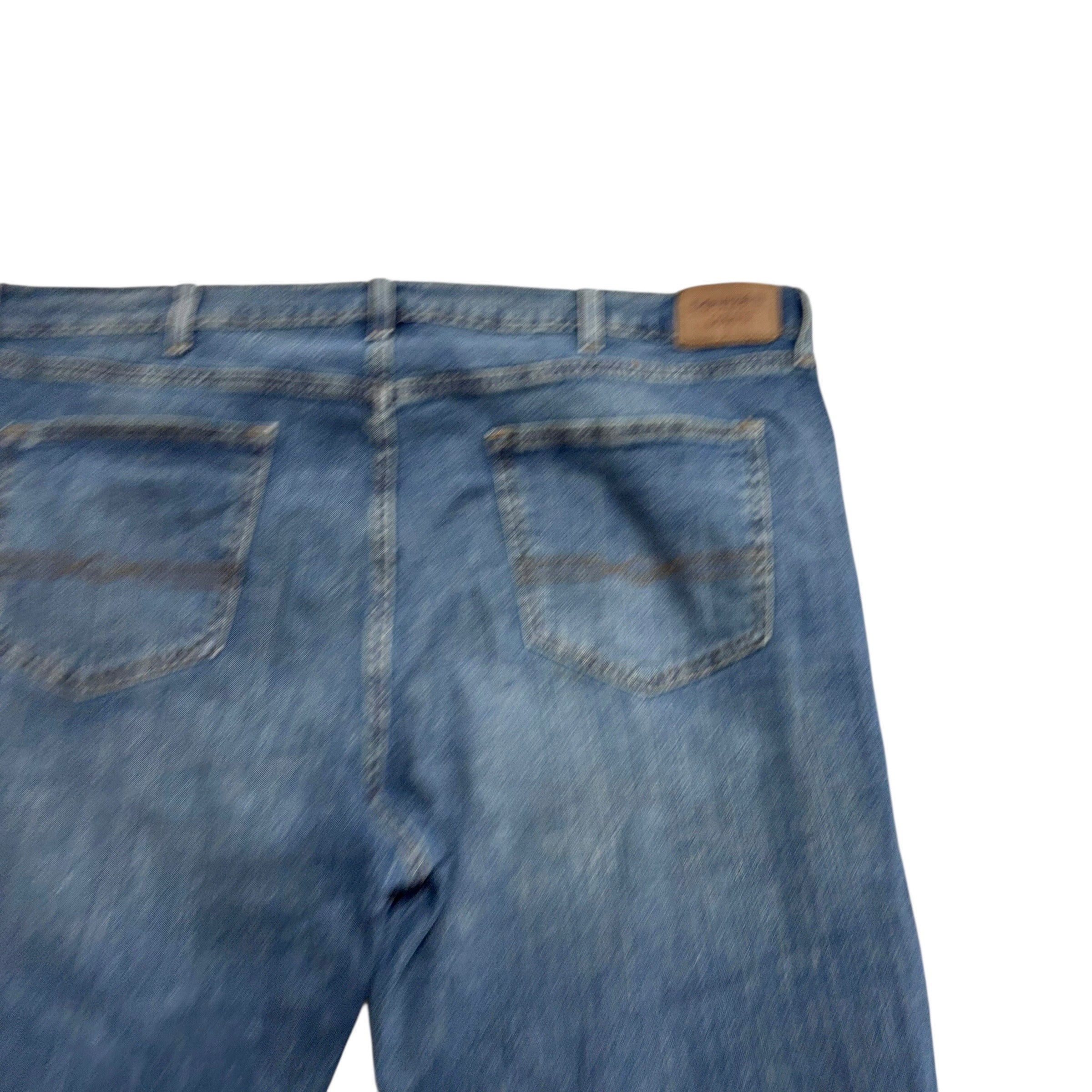Levis Denizen Jeans W42 L30 Mens Mid Blue Relaxed Straight Stretch Denim (E)
