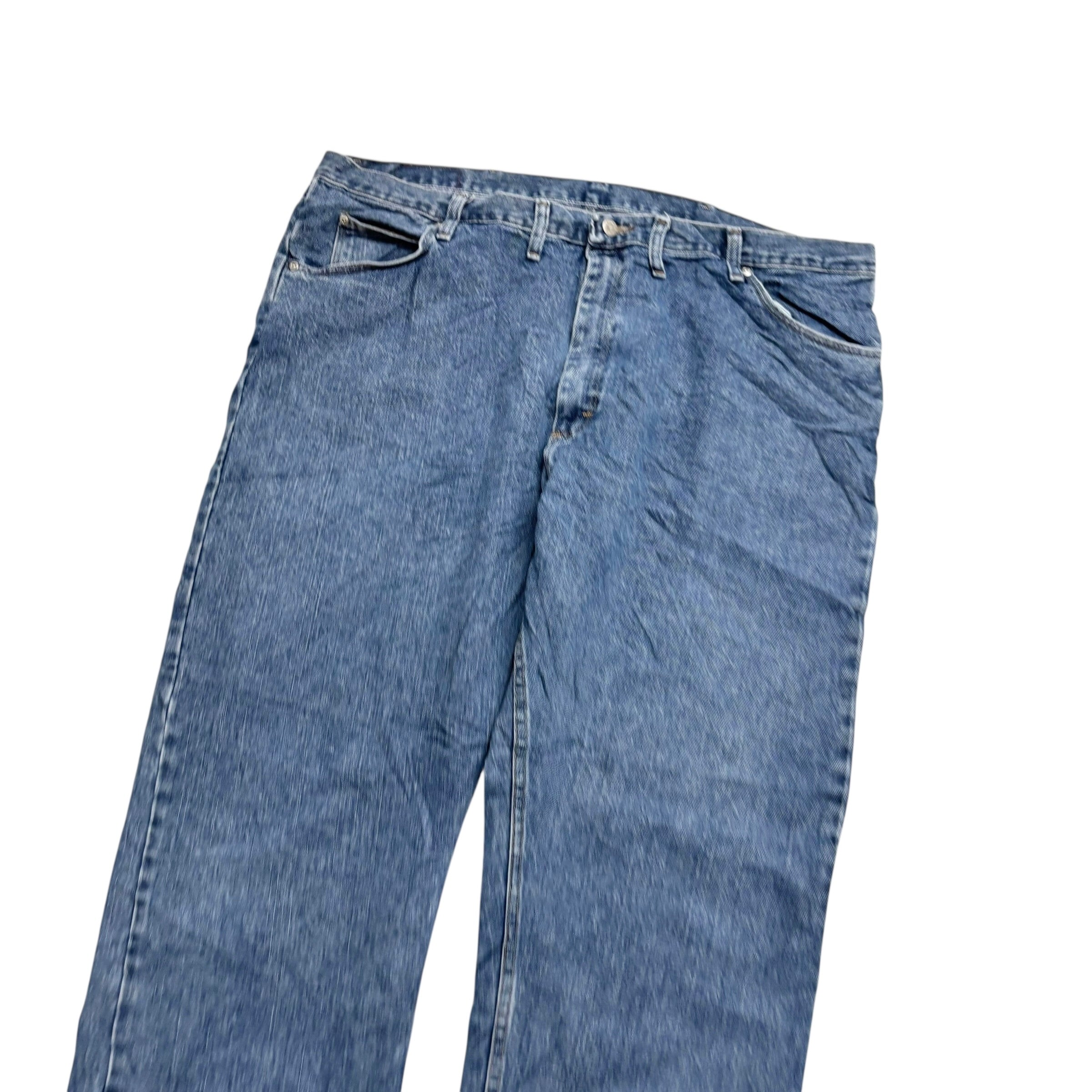 Wrangler Jeans W44 L32 Mens Light Blue Relaxed Straight Fit Baggy Denim (E)