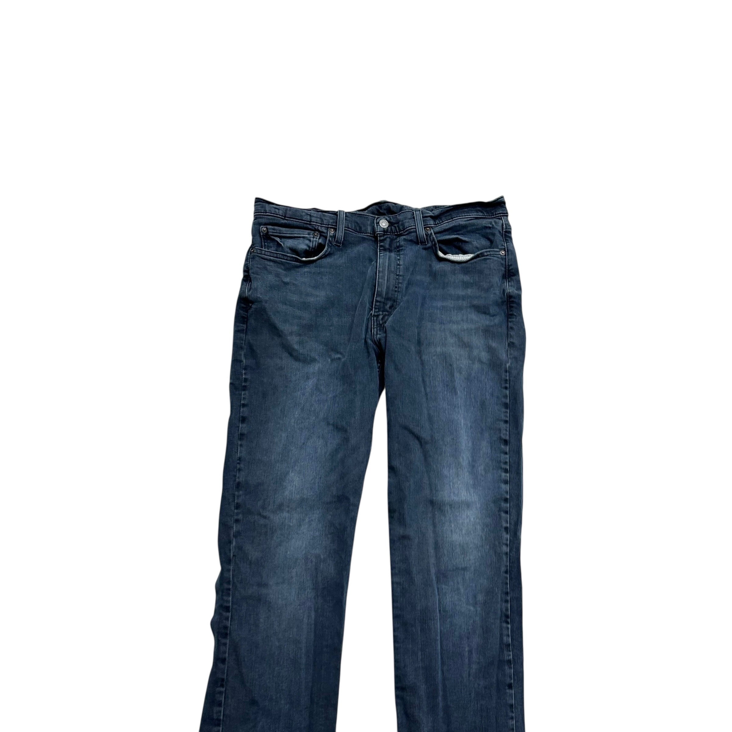 Levis 514 Jeans W36 L34 Mens Navy Blue Regular Straight Fit Stretch Denim (E)