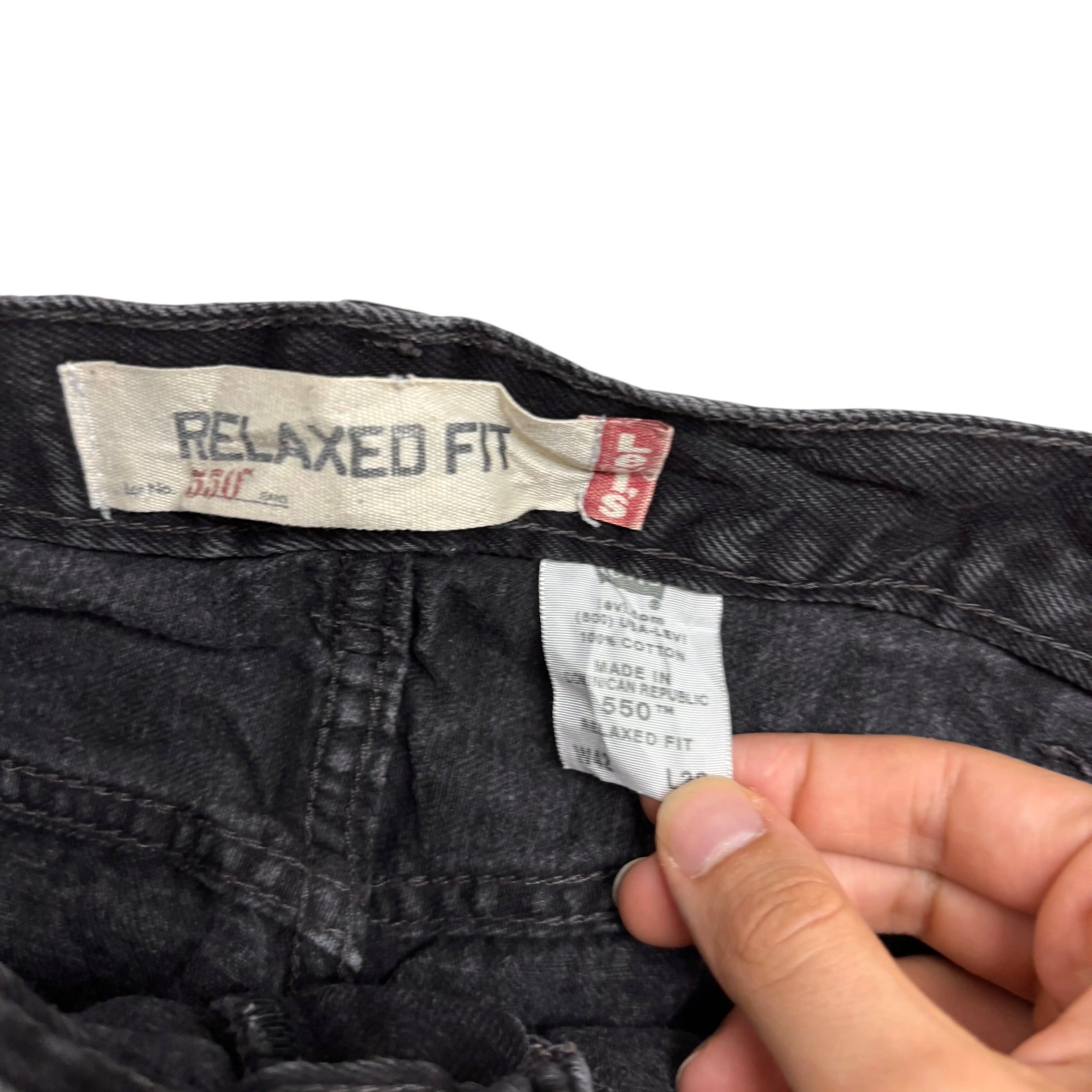 Levis 550 Jeans W40 L32 Mens Black Baggy Relaxed Straight Fit Vintage Denim (E)