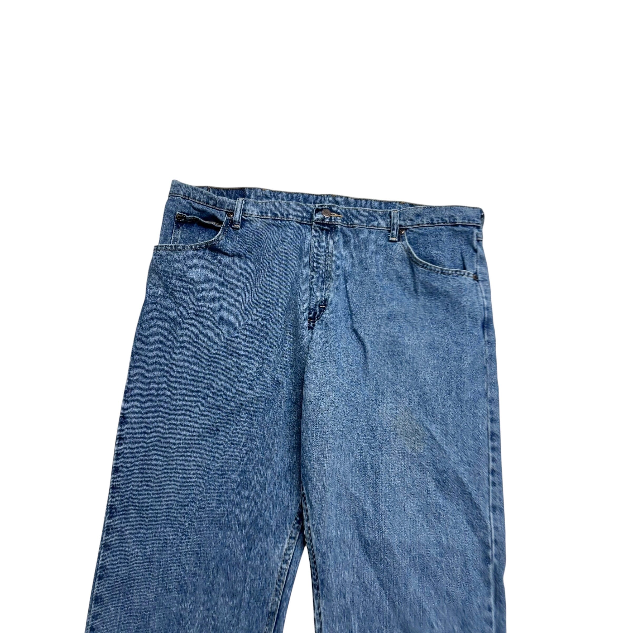 Wrangler Jeans W42 L29 Mens Mid Blue Relaxed Straight Fit Denim