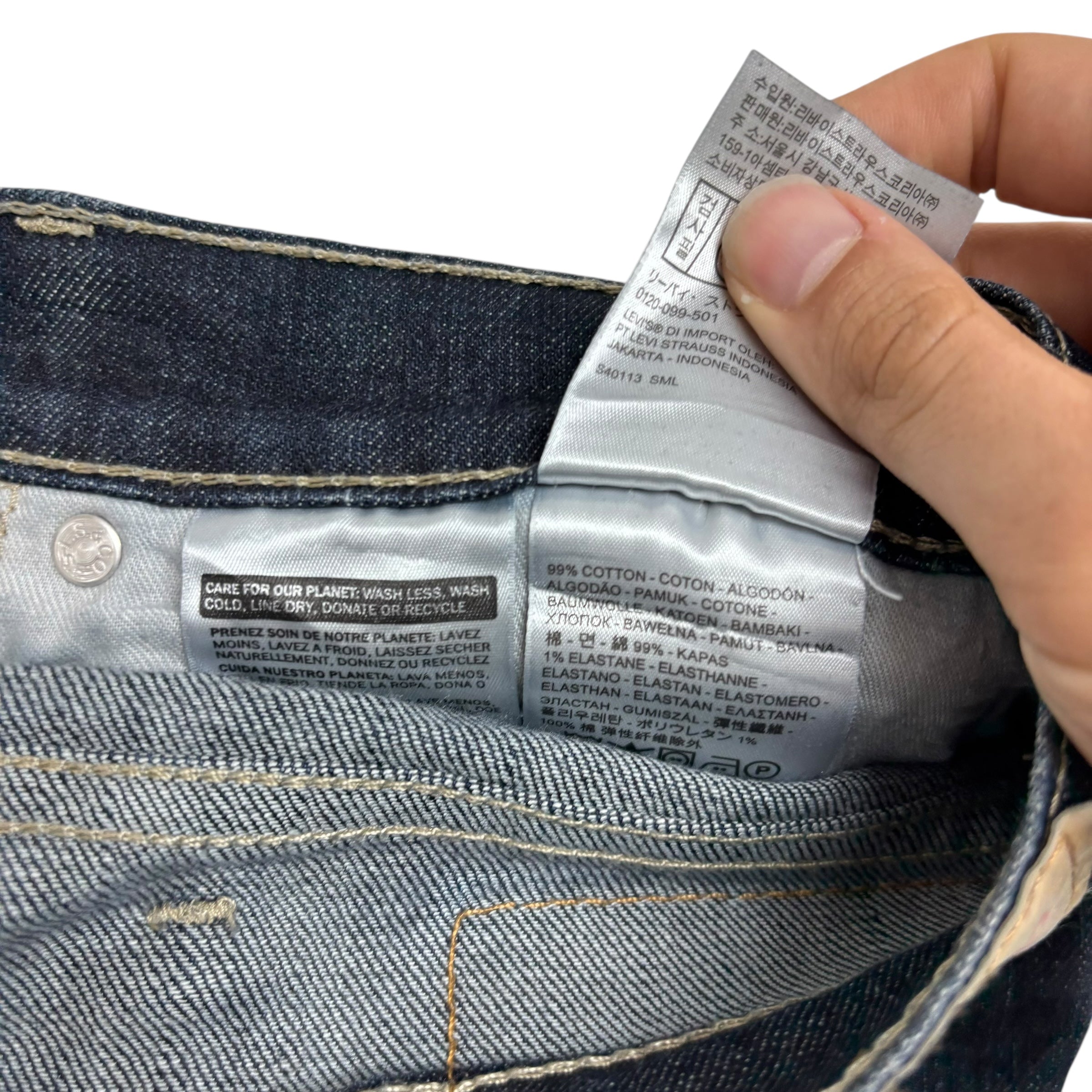 Levis 541 Jeans W44 L34 Mens Dark Blue Athletic Tapered Fit Stretch Denim