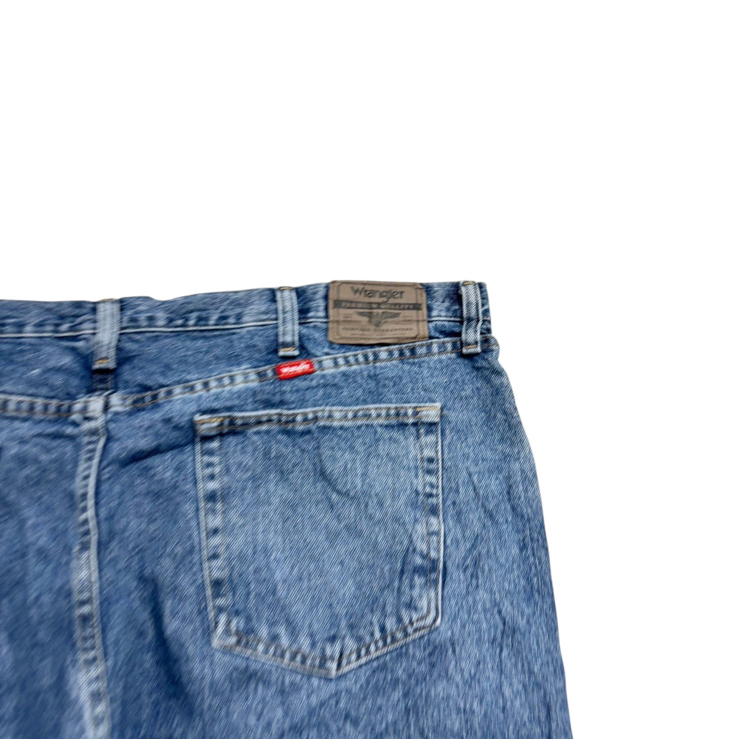 Wrangler Jeans W44 L28 Mens Mid Blue Regular Straight Fit Denim (E)