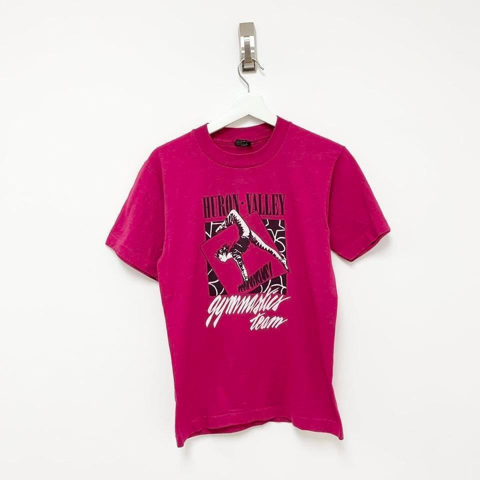 Vintage T Shirt Mens XS Pink Single Stitch Graphic Print 90s USA