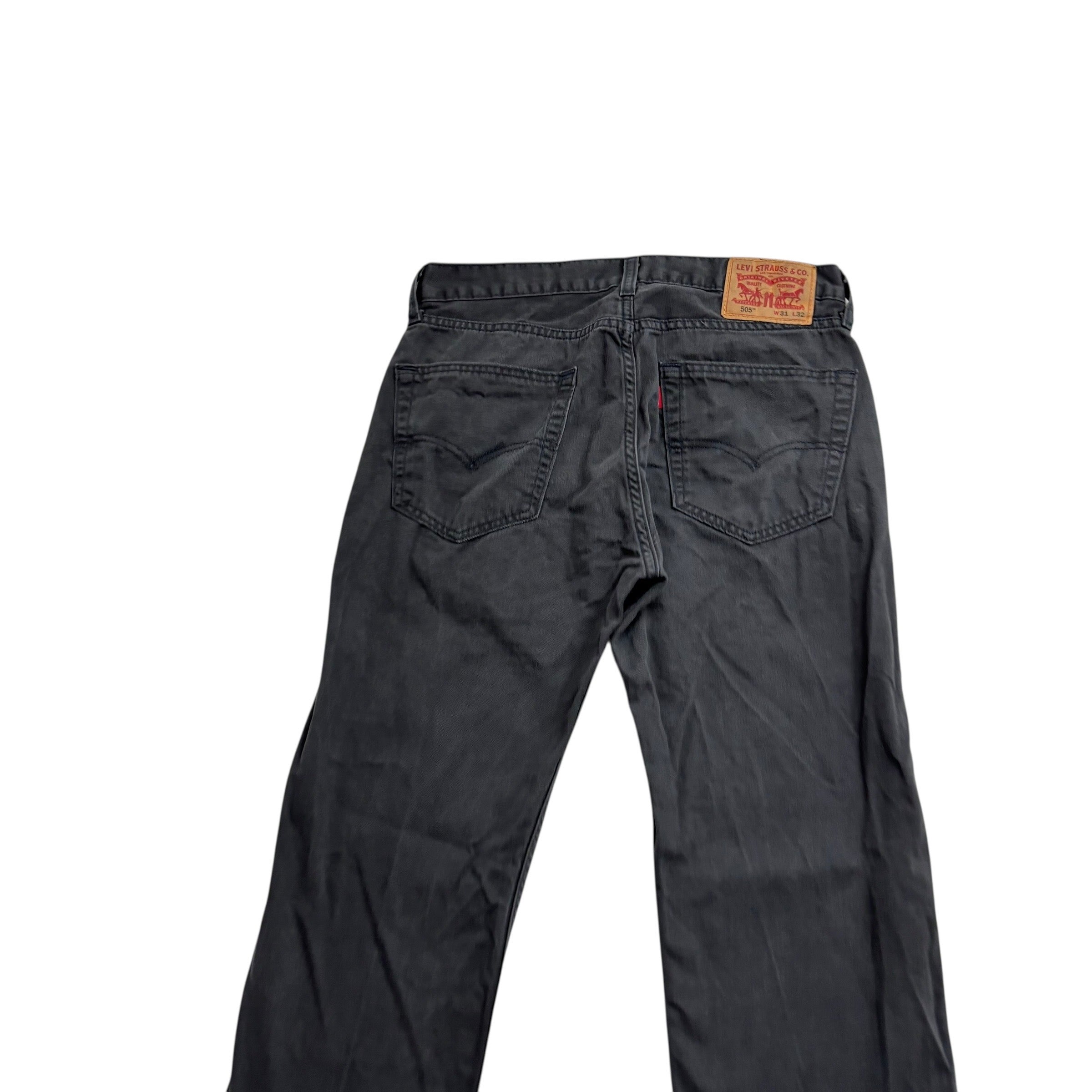 Levis 505 Jeans W31 L32 Mens Grey Regular Straight Fit Denim
