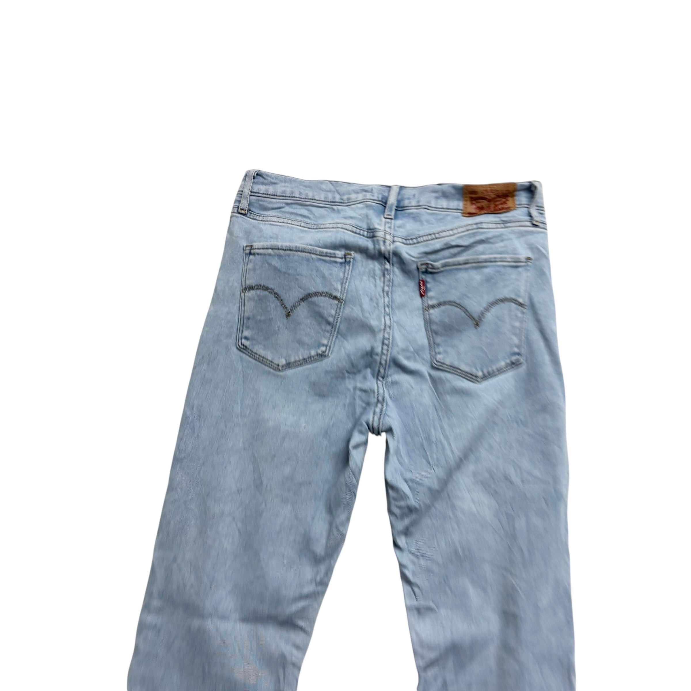 Levis 720 Jeans W29 L30 Womens High Rise Super Skinny Light Blue Stretch Denim (E)