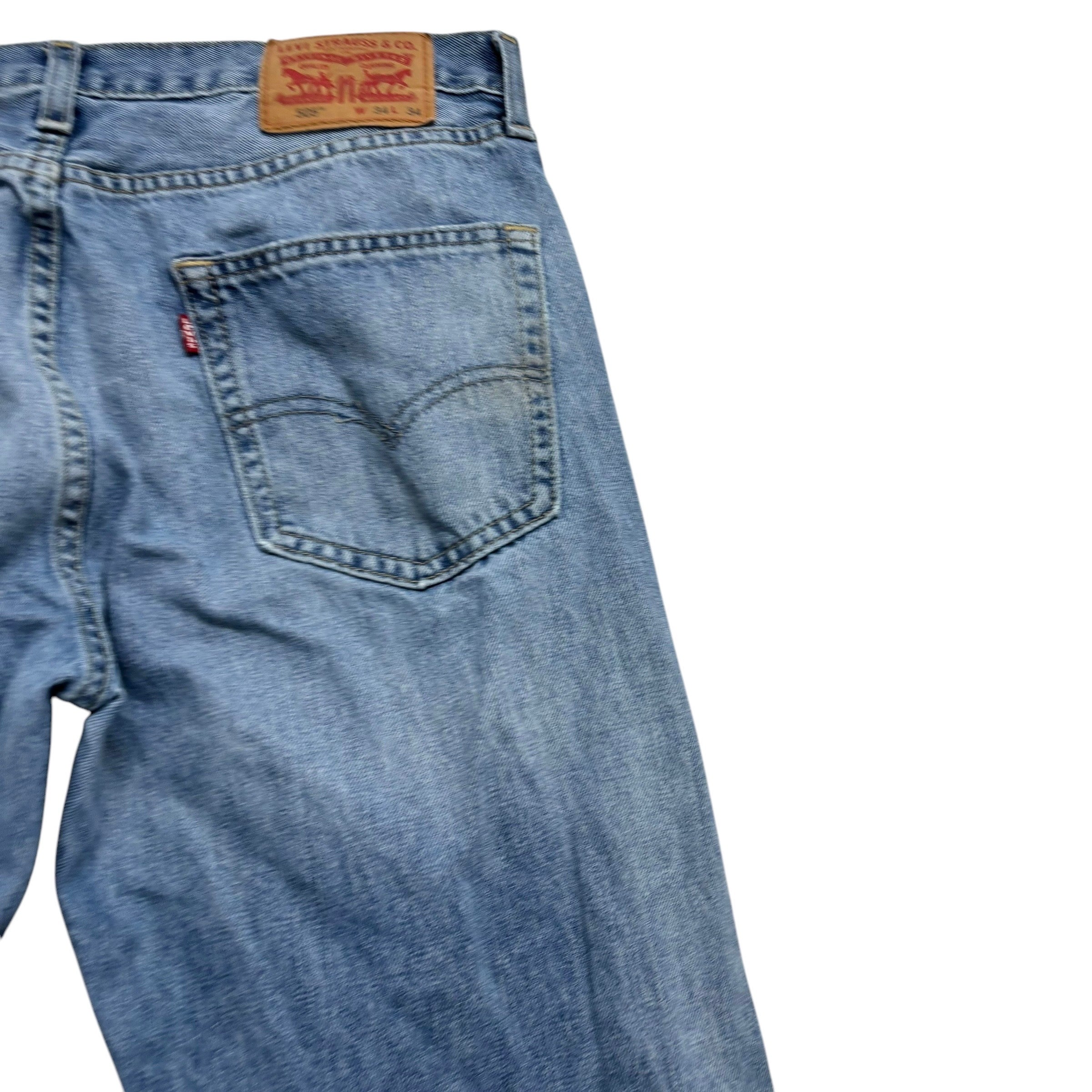 Levis 505 Jeans W34 L33 Mens Light Blue Regular Straight Fit Denim (F)