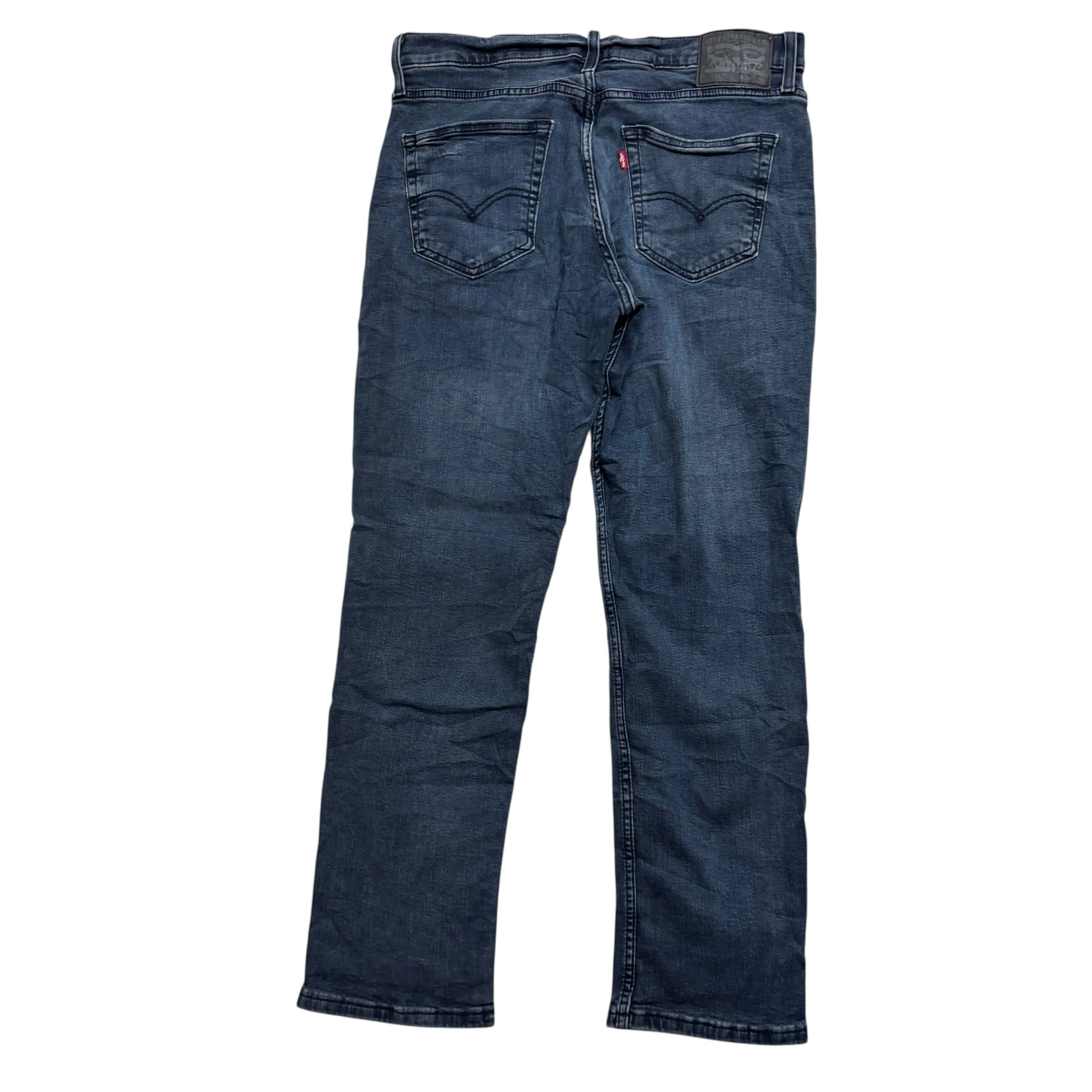 Levis 514 Jeans W34 L30 Mens Navy Blue Regular Straight Fit Stretch Denim