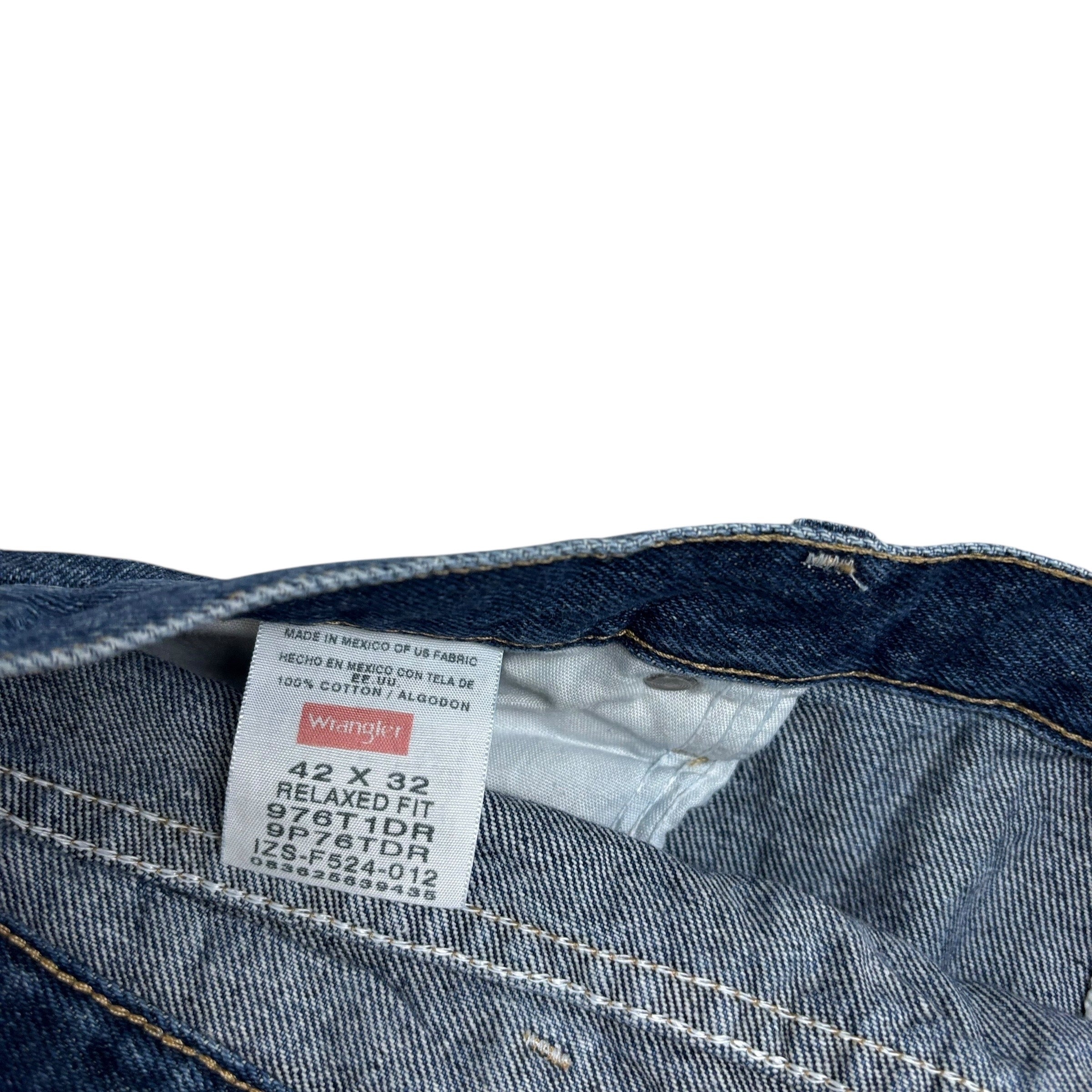 Wrangler Jeans W41 L34 Mens Dark Blue Relaxed Straight Fit Denim (E)