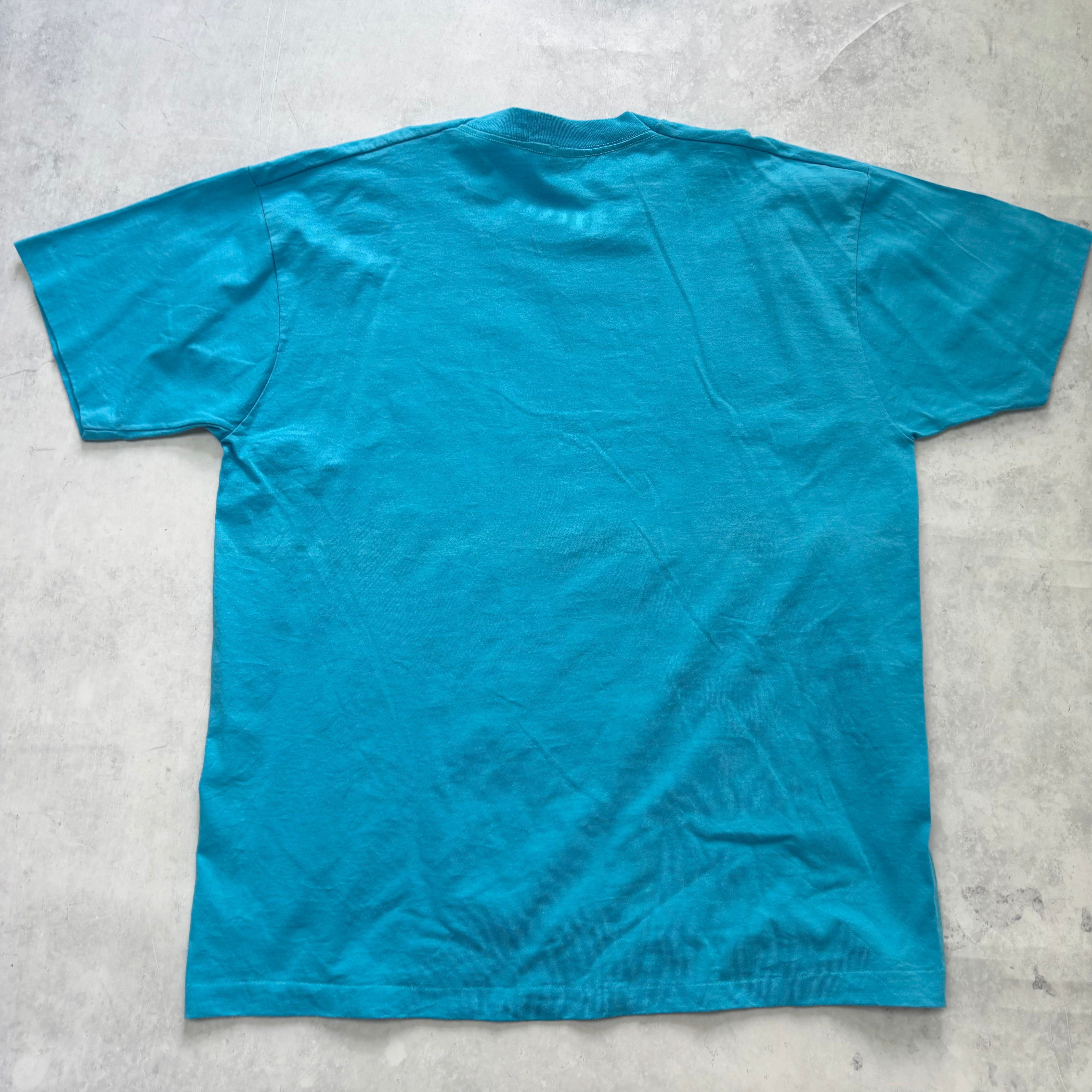 Vintage T Shirt Mens XL Blue Single Stitch Graphic Print 90s Tourist (E)