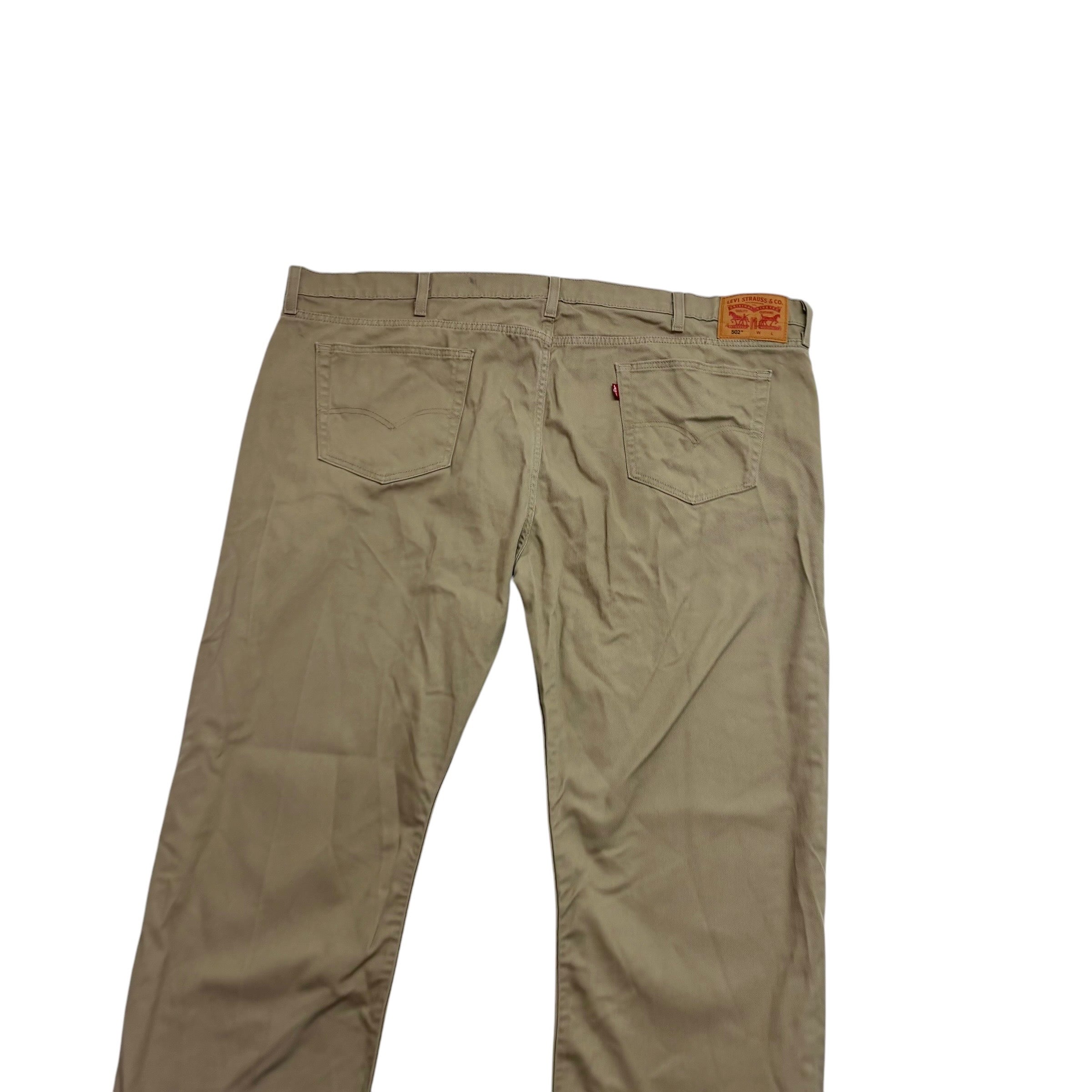 Levis 502 Jeans W48 L34 Mens Beige Regular Tapered Fit Stretch Denim