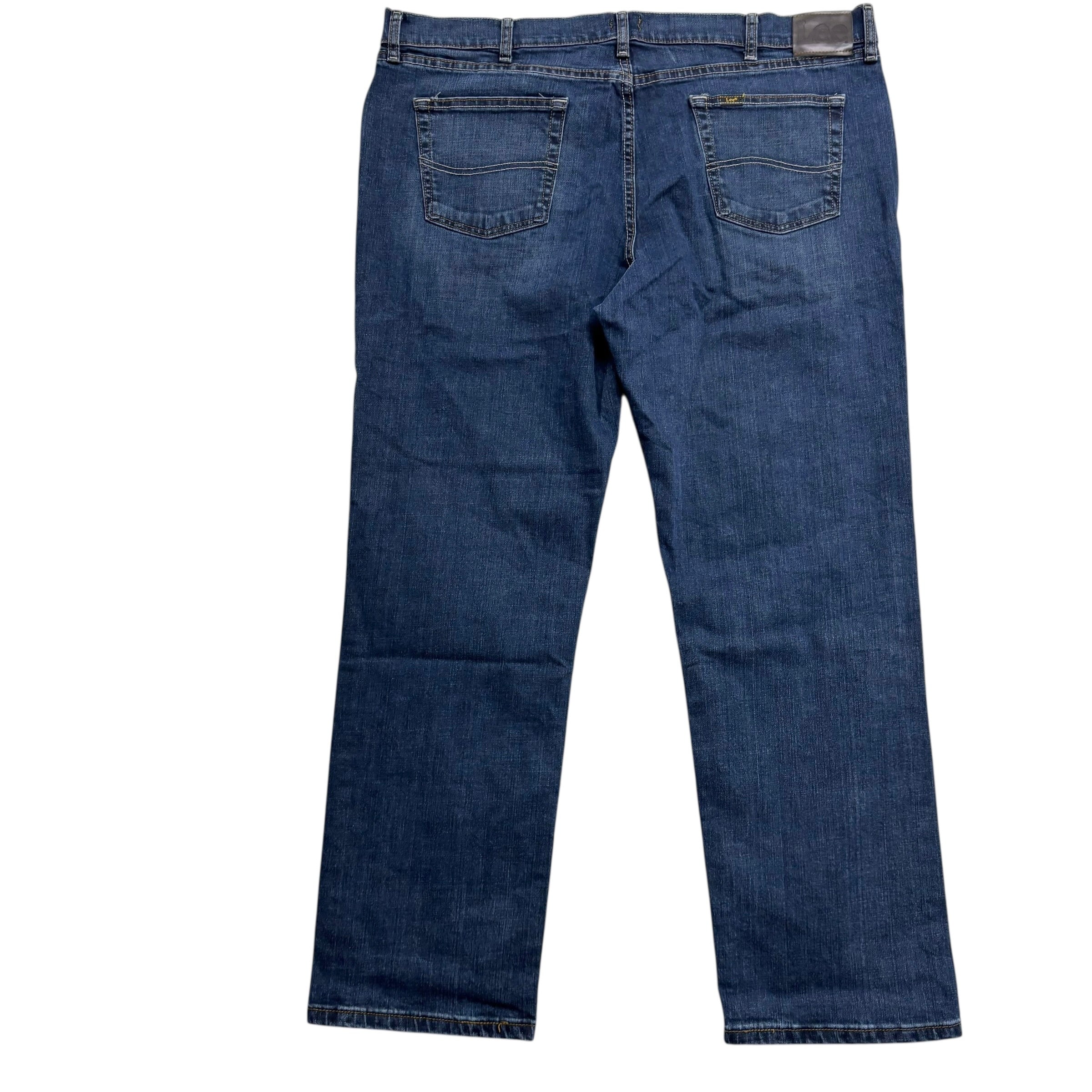 Lee Jeans W42 L30 Mens Dark Blue Regular Straight Fit Stretch Denim (E)