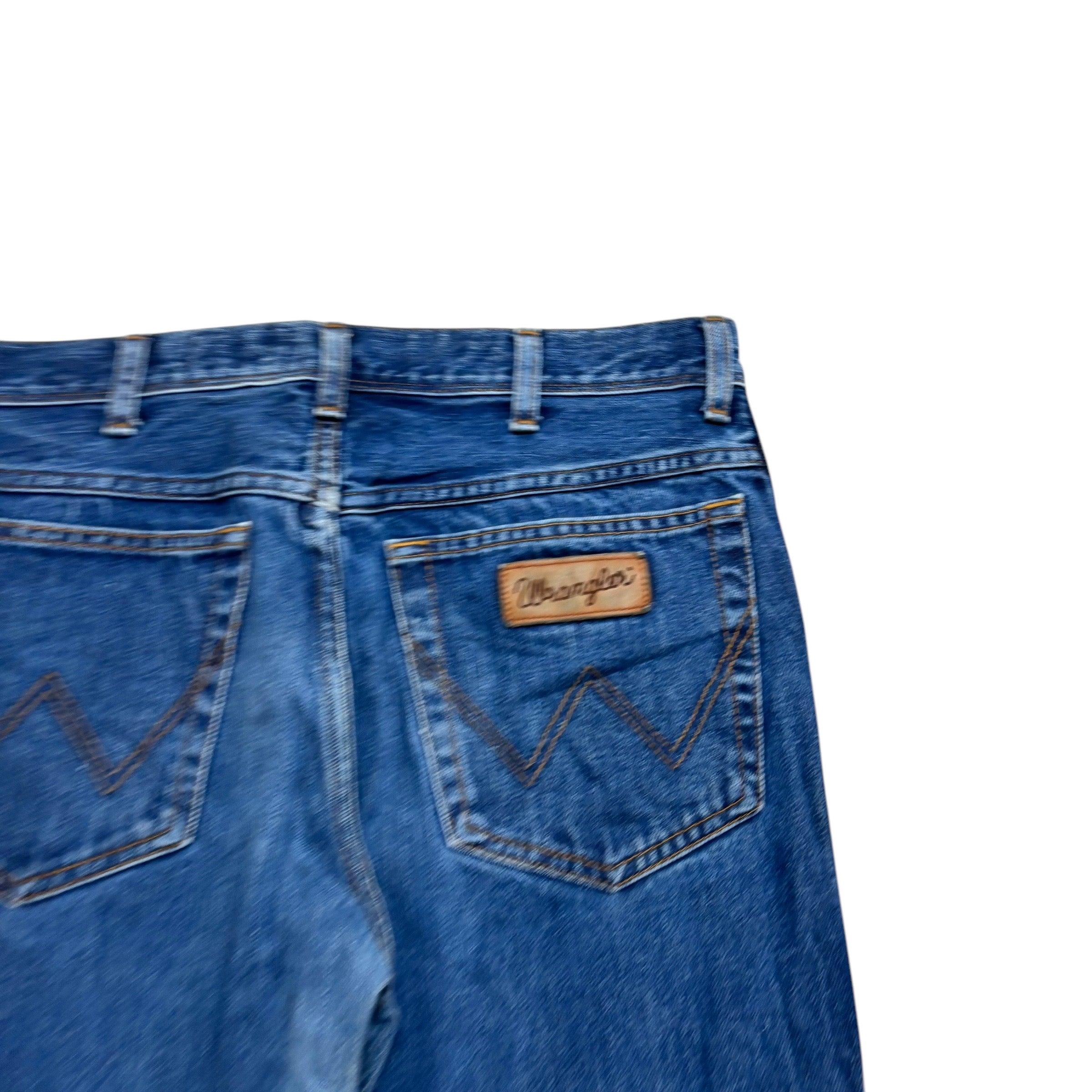 Wrangler Texas Jeans W32 L32 Mens Mid Blue Regular Straight Fit Denim (E)