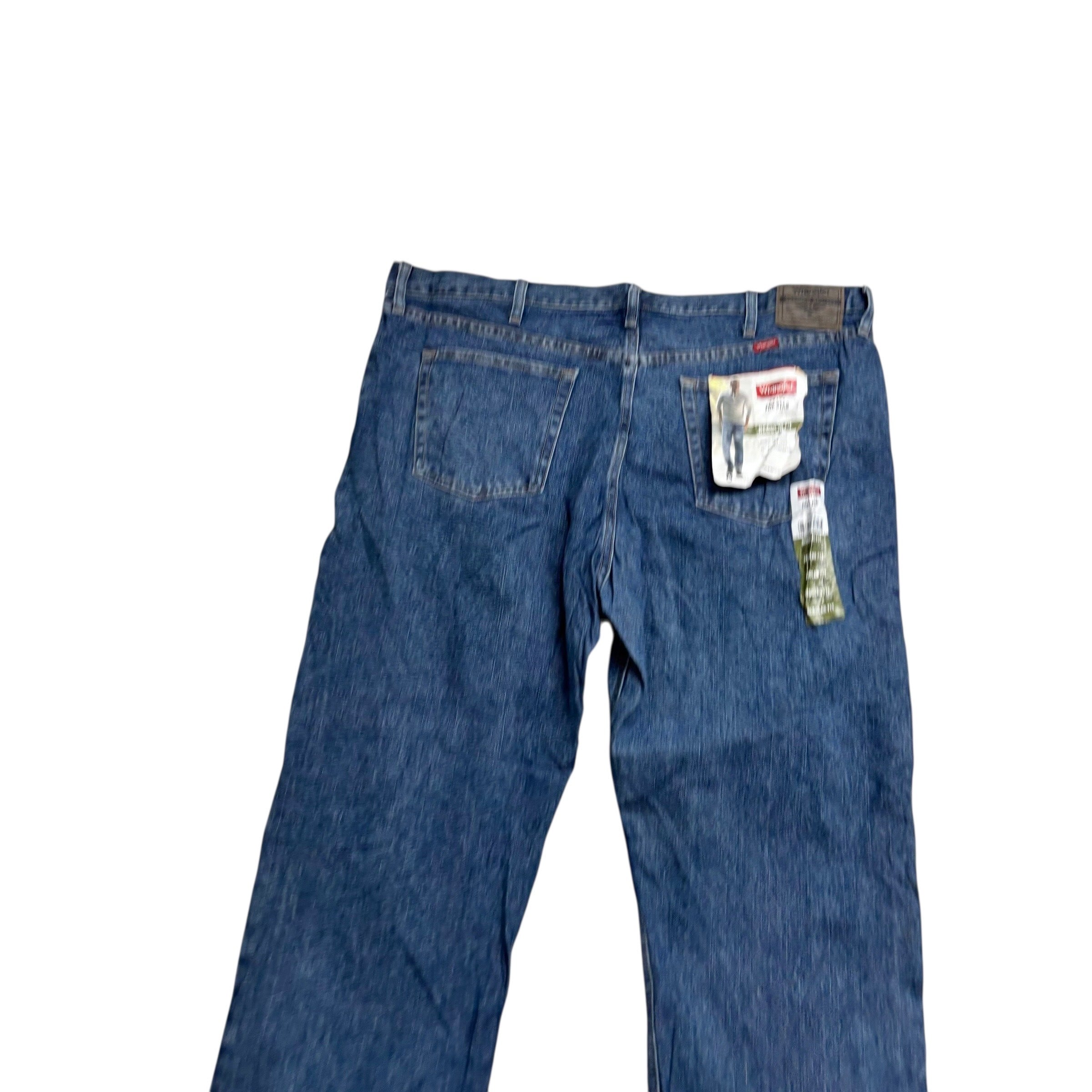 Wrangler Jeans W42 L30 Mens Mid Blue Regular Straight Fit Denim (E)