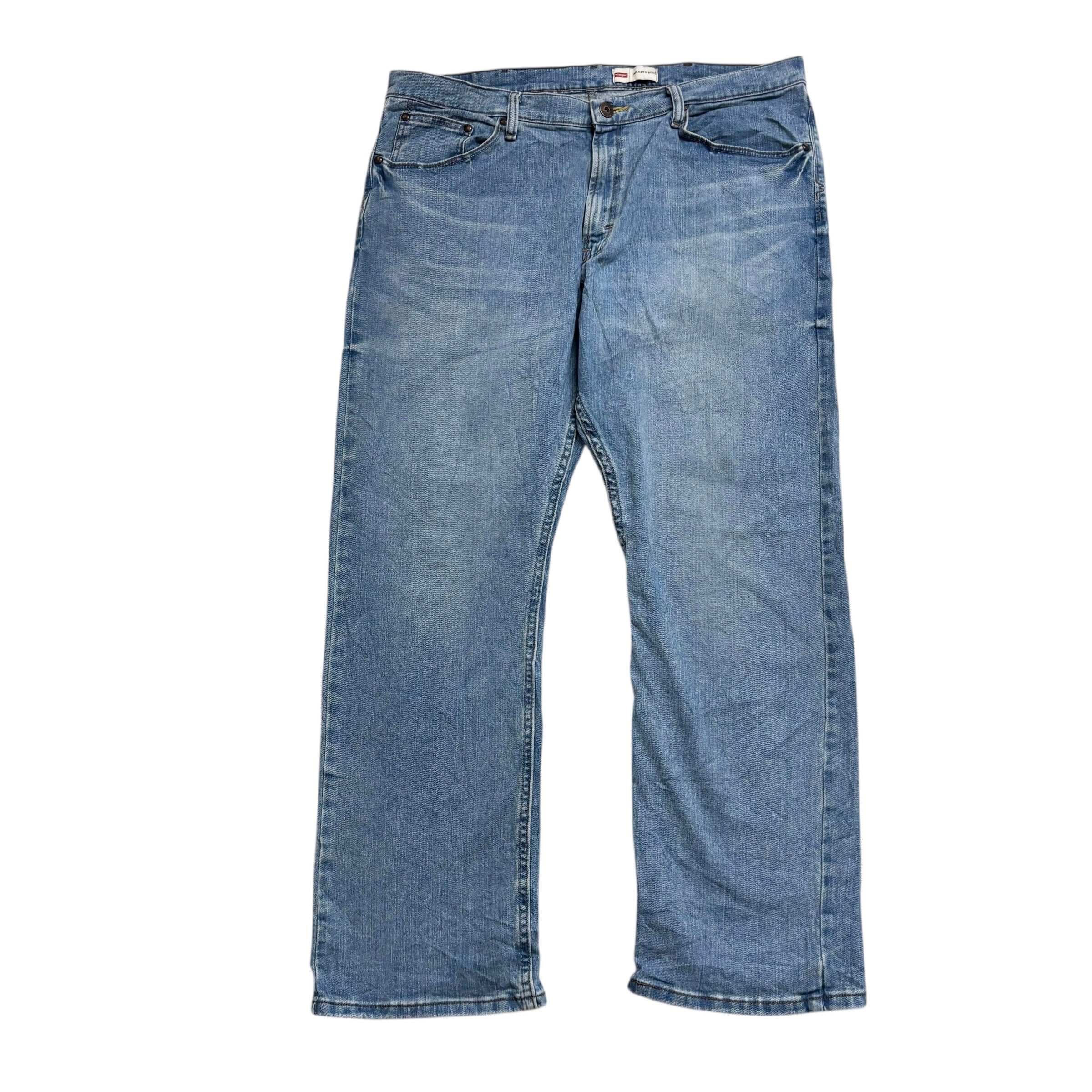 Wrangler Jeans W38 L30 Mens Light Blue Relaxed Bootcut Fit Stretch Denim (F)