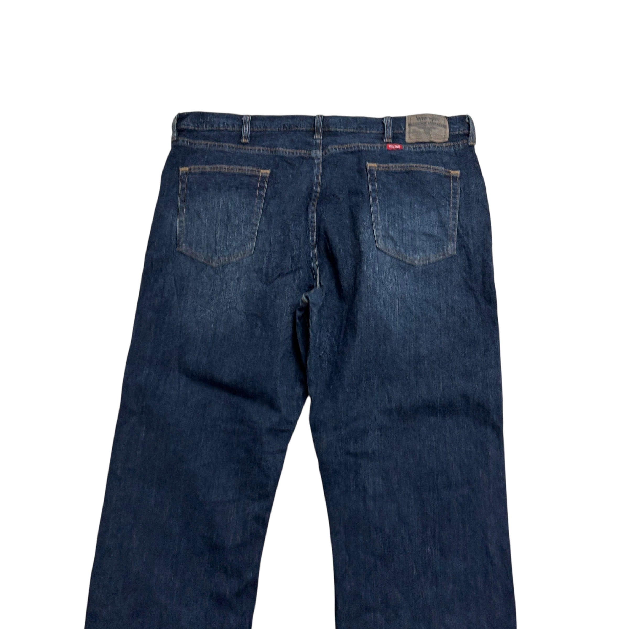 Wrangler Jeans W40 L30 Mens Dark Blue Relaxed Straight Fit Stretch Denim (E)