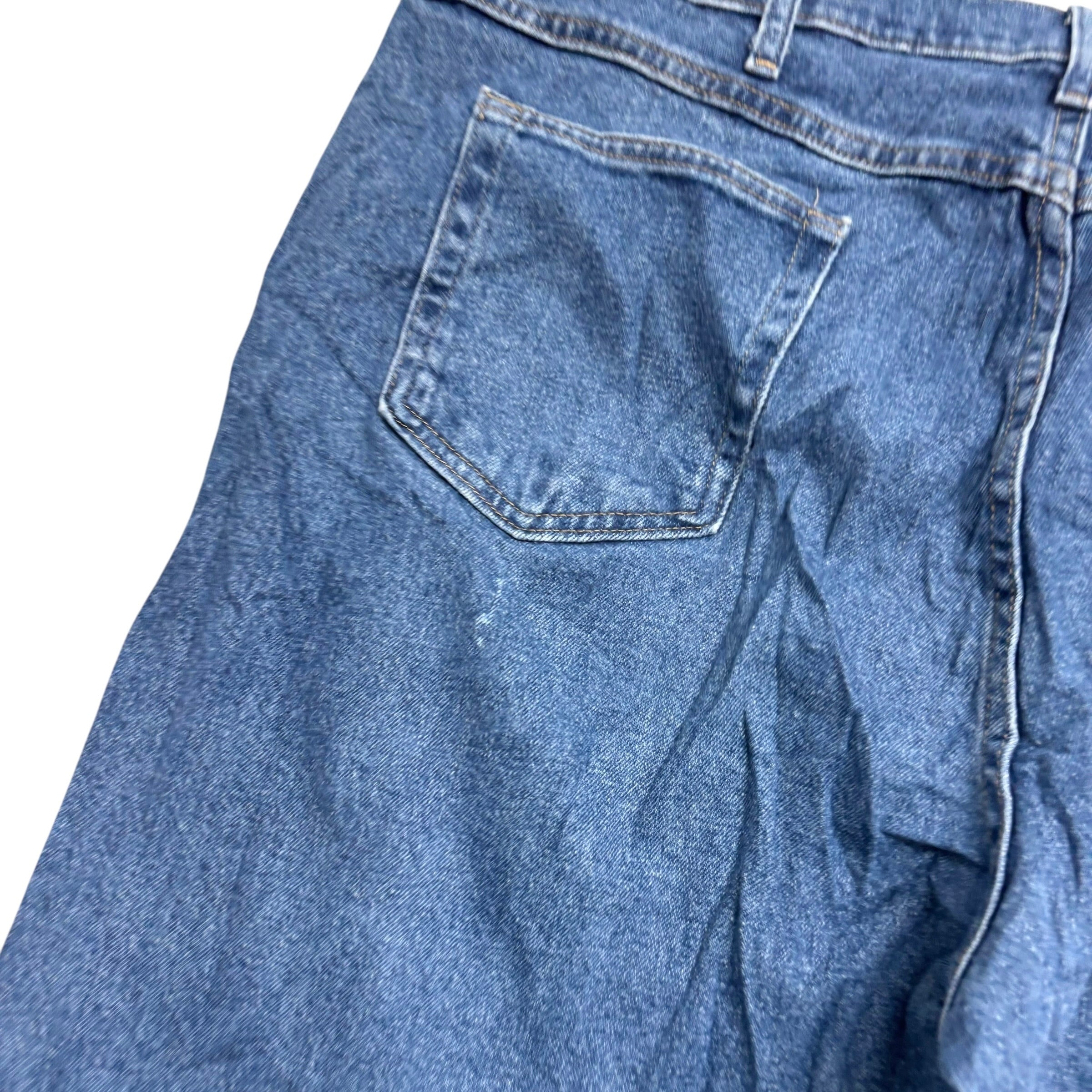 Wrangler Jeans W42 L30 Mens Mid Blue Relaxed Straight Fit Stretch Denim