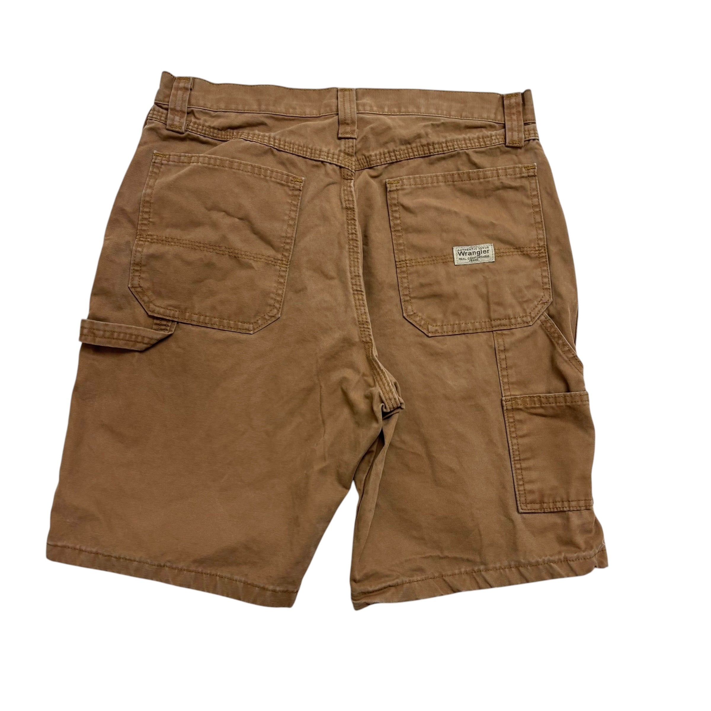 Wrangler Baggy Jorts W32 Mens Brown Canvas Shorts Relaxed Carpenter