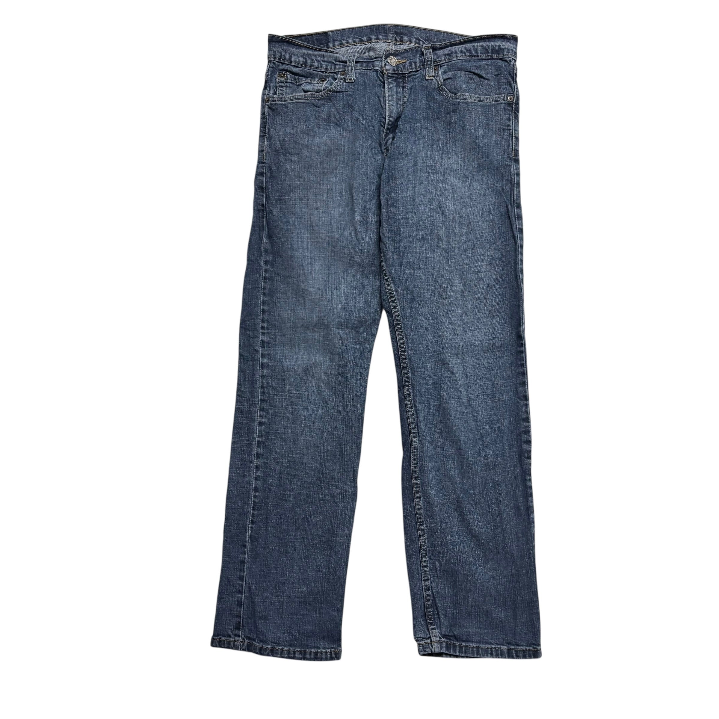 Levis Signature Jeans W32 L30 Mens Mid Blue Regular Straight Fit Stretch Denim
