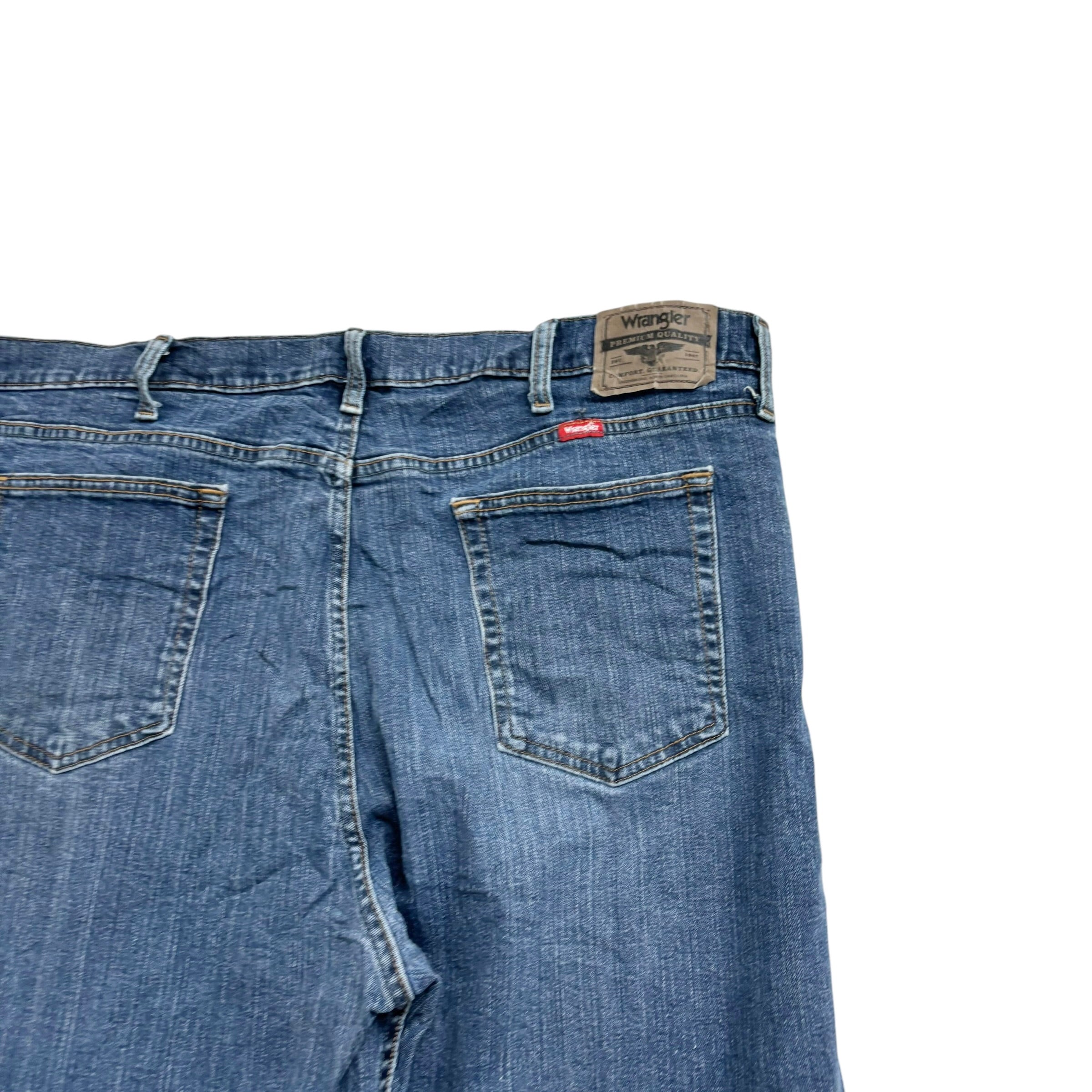 Wrangler Jeans W40 L30 Mens Mid Blue Relaxed Baggy Straight Fit Stretch Denim