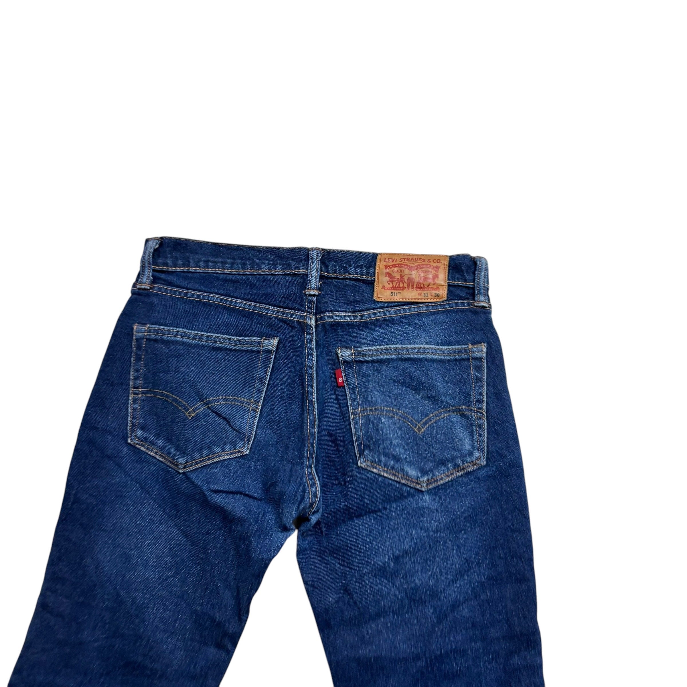 Levis 511 Jeans W30 L26 Mens Dark Blue Slim Fit Stretch Denim (E)