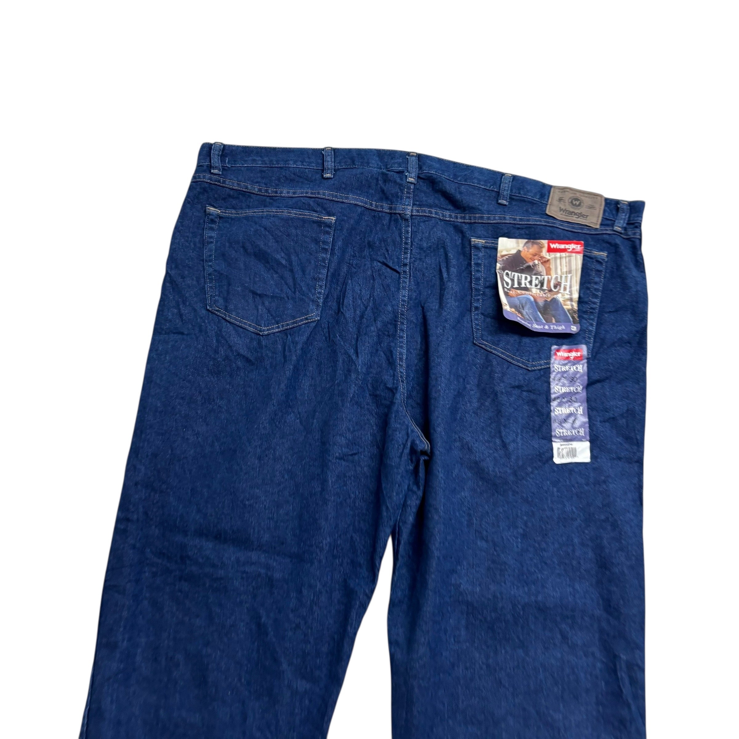 Wrangler Jeans W48 L30 Mens Dark Blue Regular Straight Fit Denim (E)