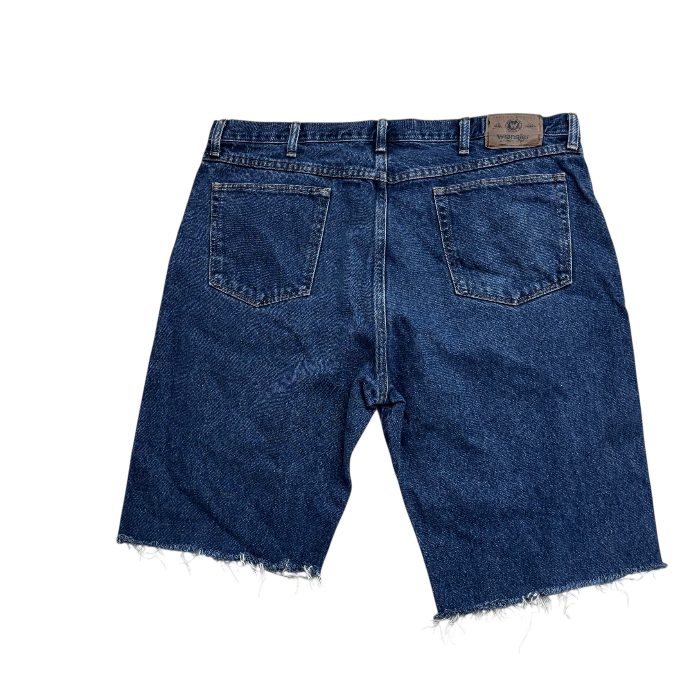 Wrangler Denim Shorts W40 Mens Jorts Mid Blue Regular Fit Cut Offs