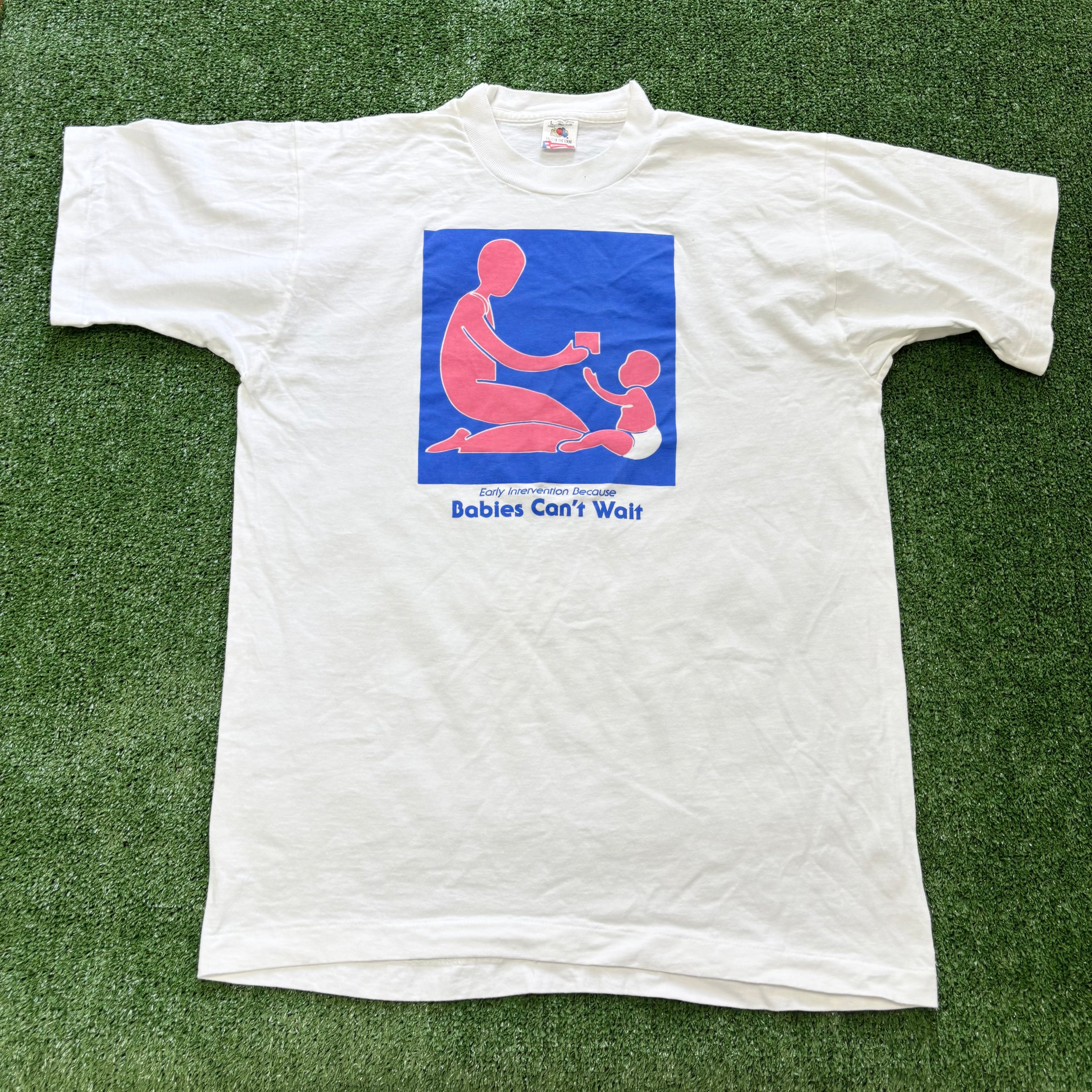 Vintage T Shirt Mens XL White Single Stitch Graphic Print 90s USA (E)