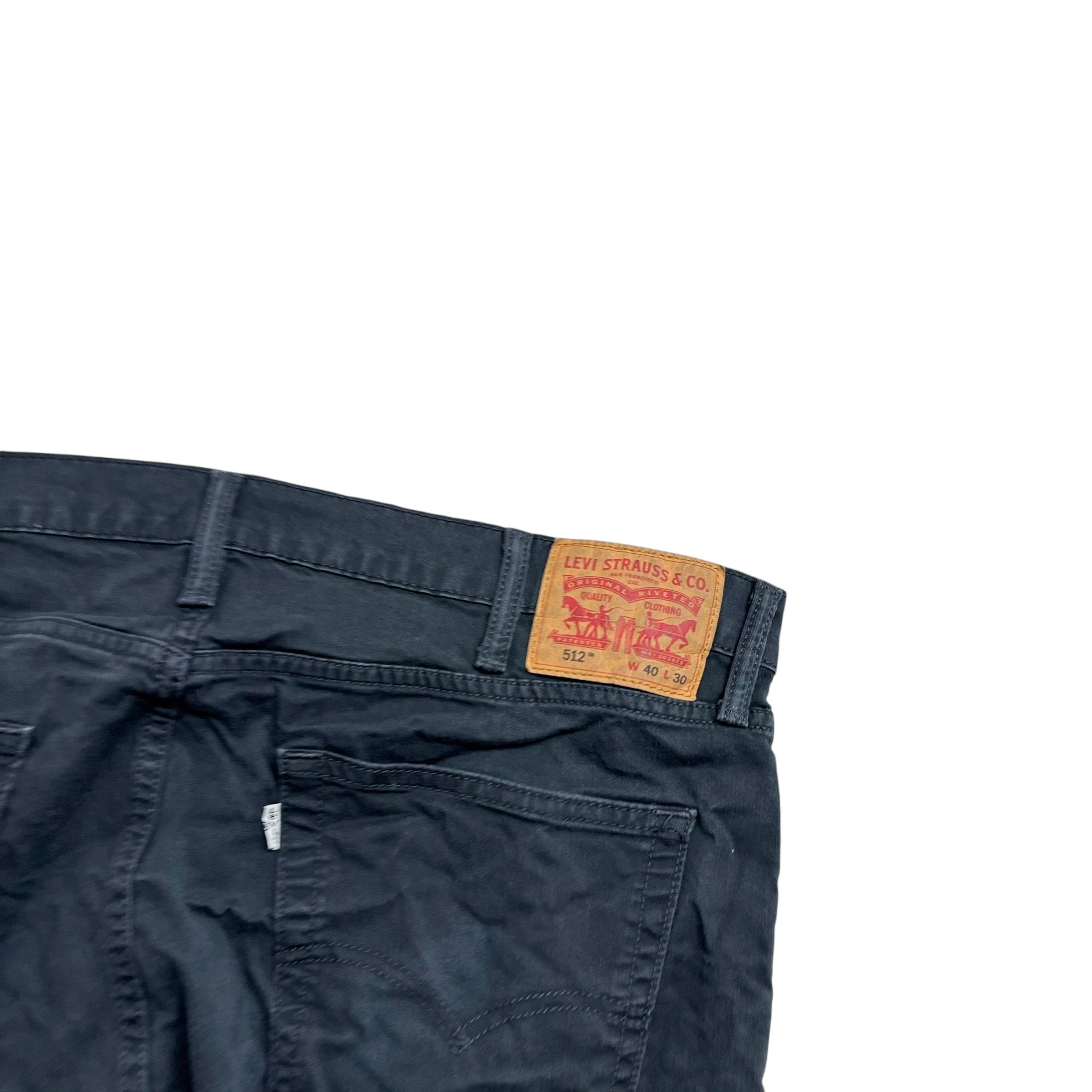 Levis 512 Trousers W38 L27 Mens Navy Blue Slim Tapered Fit Stretch Pants