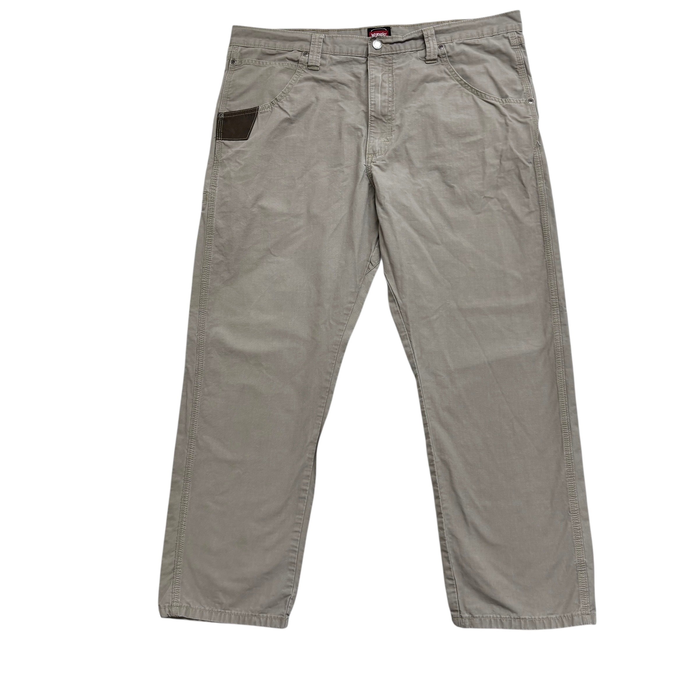 Wrangler Carpenter Pants W40 L30 Mens Grey Relaxed Straight Fit Trousers (E)