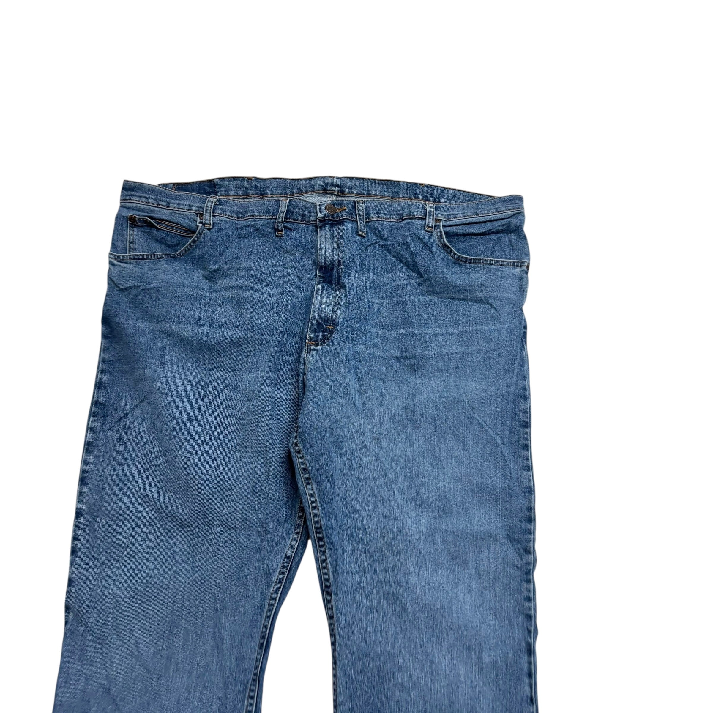 Wrangler Jeans W48 L26 Mens Mid Blue Relaxed Straight Fit Stretch Denim (E)