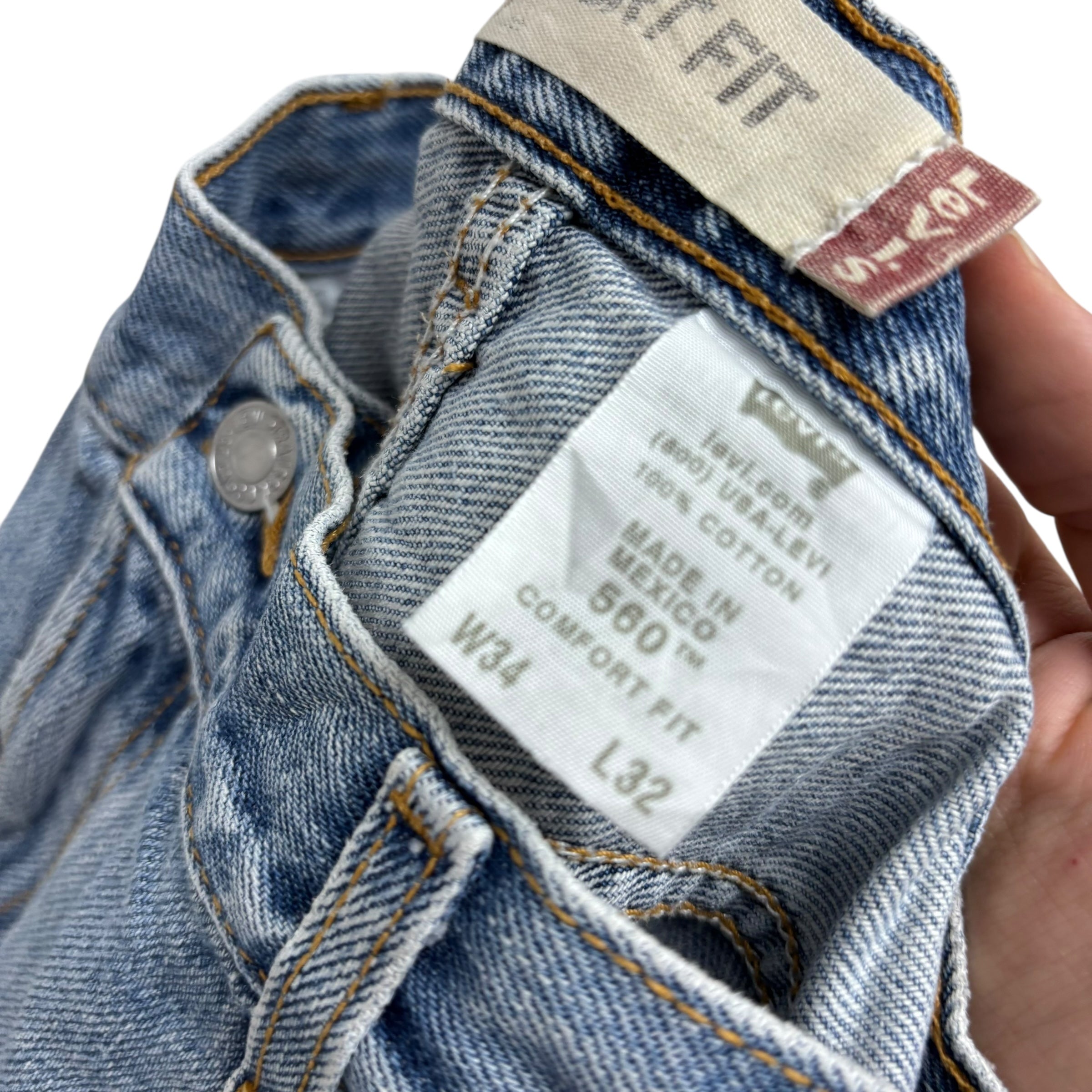 Levis 560 Jeans W34 L32 Mens Light Blue Baggy Relaxed Comfort Fit Vintage Denim