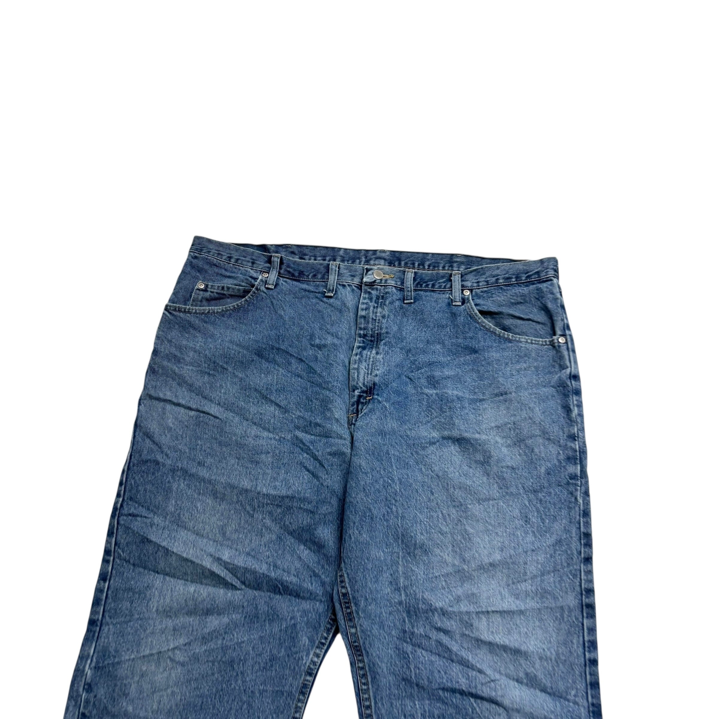 Wrangler Jeans W44 L30 Mens Mid Blue Relaxed Straight Fit Denim