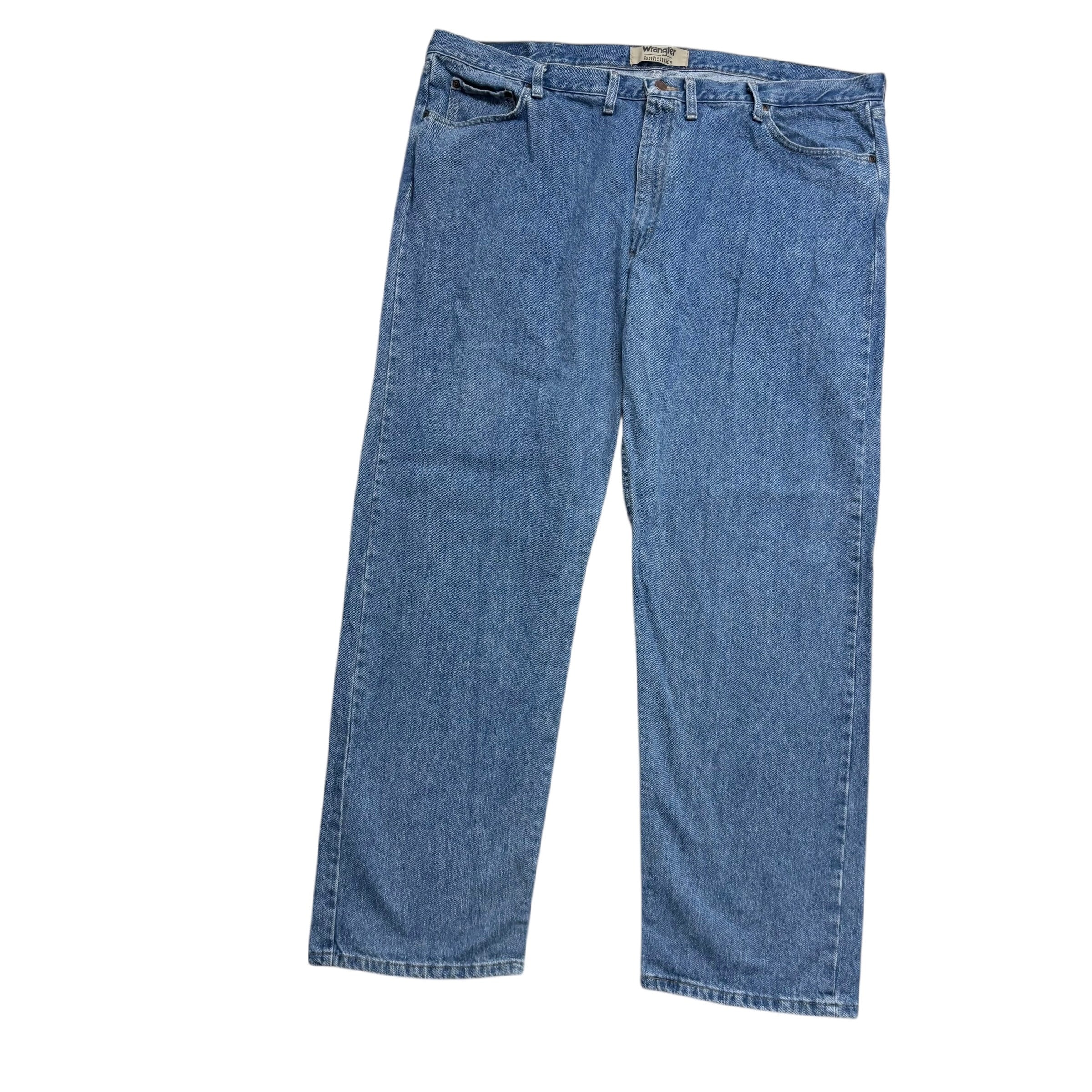 Wrangler Jeans W48 L32 Mens Mid Blue Baggy Relaxed Straight Fit Denim