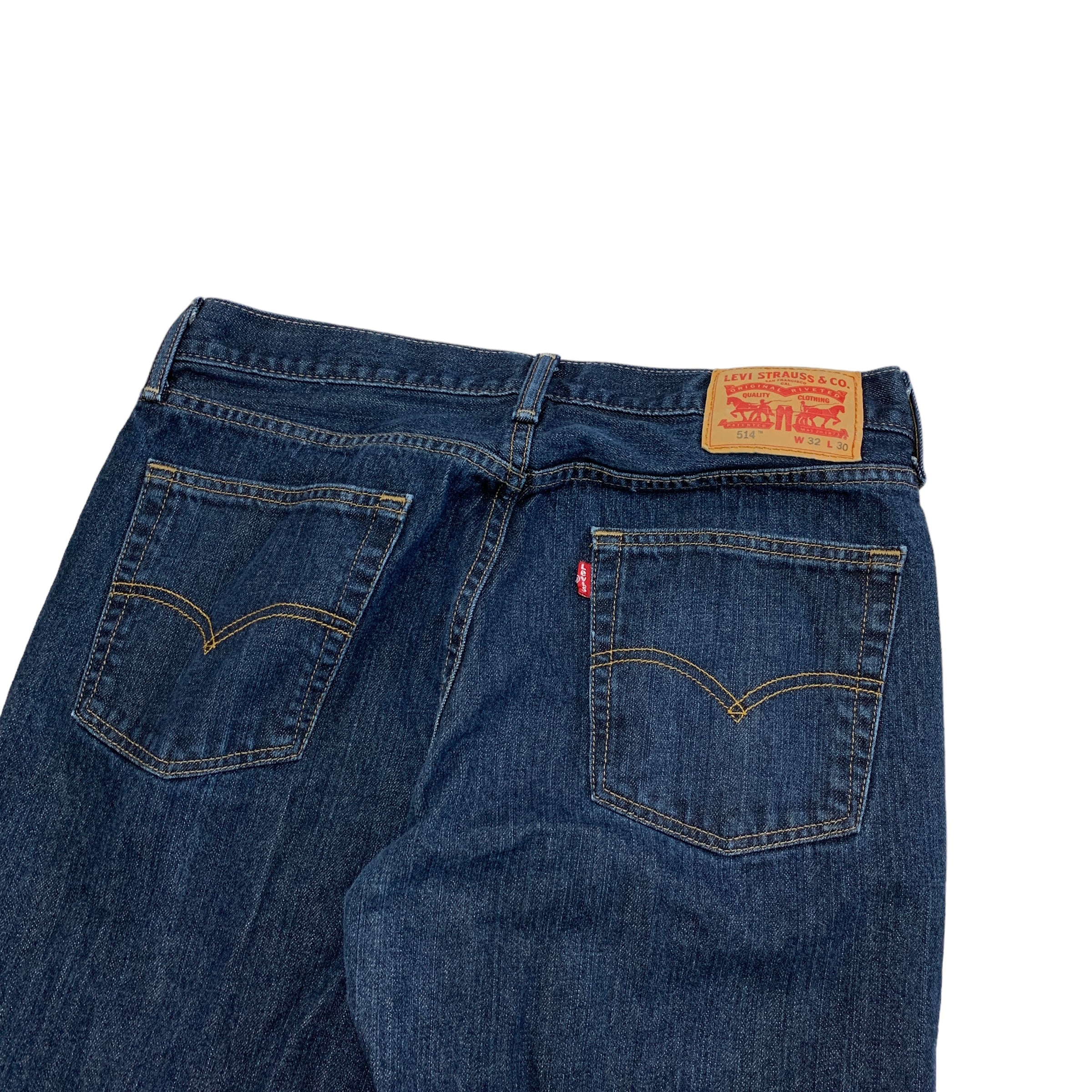 Levis 514 Jeans W32 L30 Mens Dark Blue Regular Straight Fit Denim