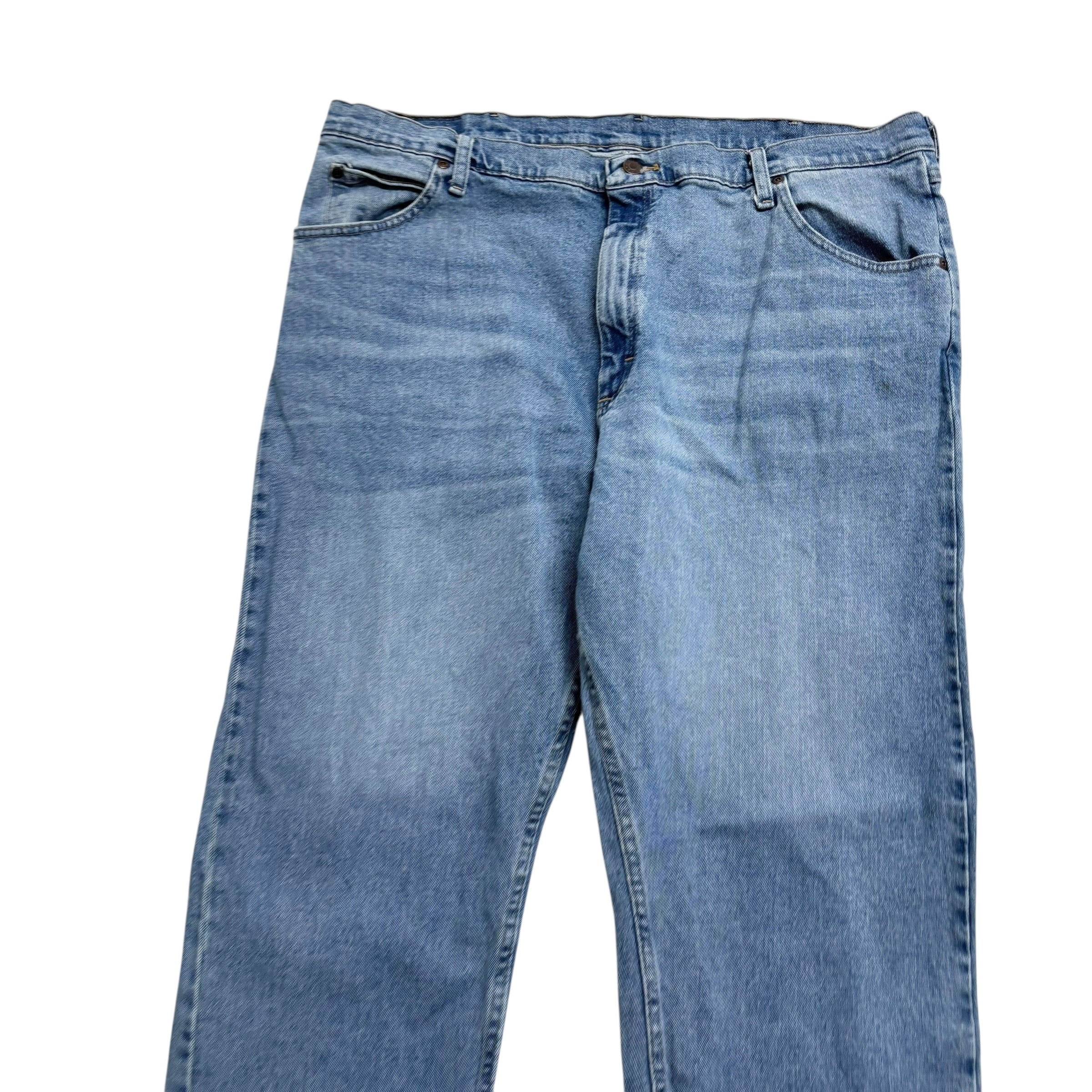 Wrangler Jeans W42 L30 Mens Light Blue Relaxed Straight Fit Stretch Denim (E)