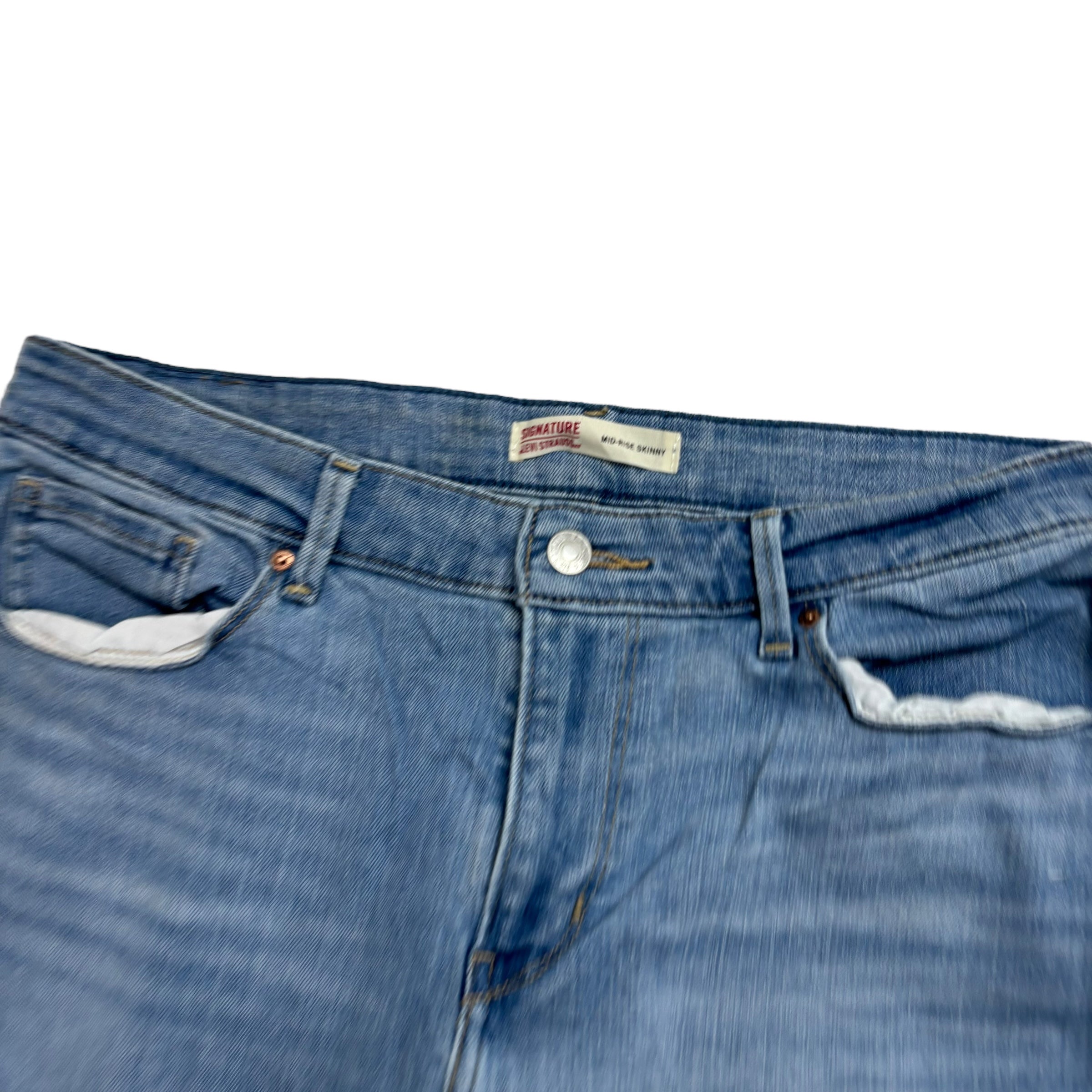 Levis Signature Jeans W34 L30 Womens Skinny Fit Light Blue Stretch Denim (E)
