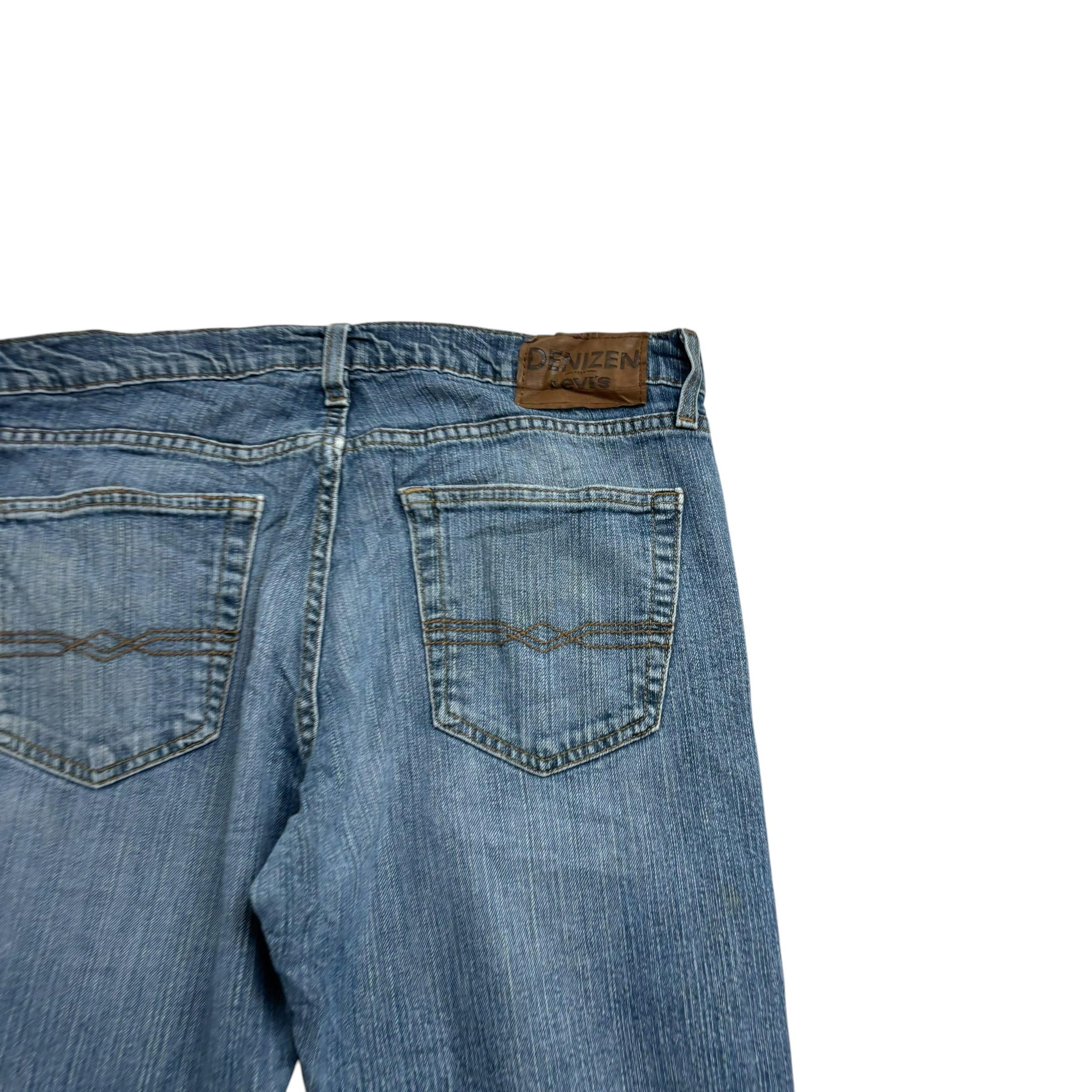 Levis Denizen Jeans W34 L31 Mens Mid Blue Relaxed Straight Fit Stretch Denim