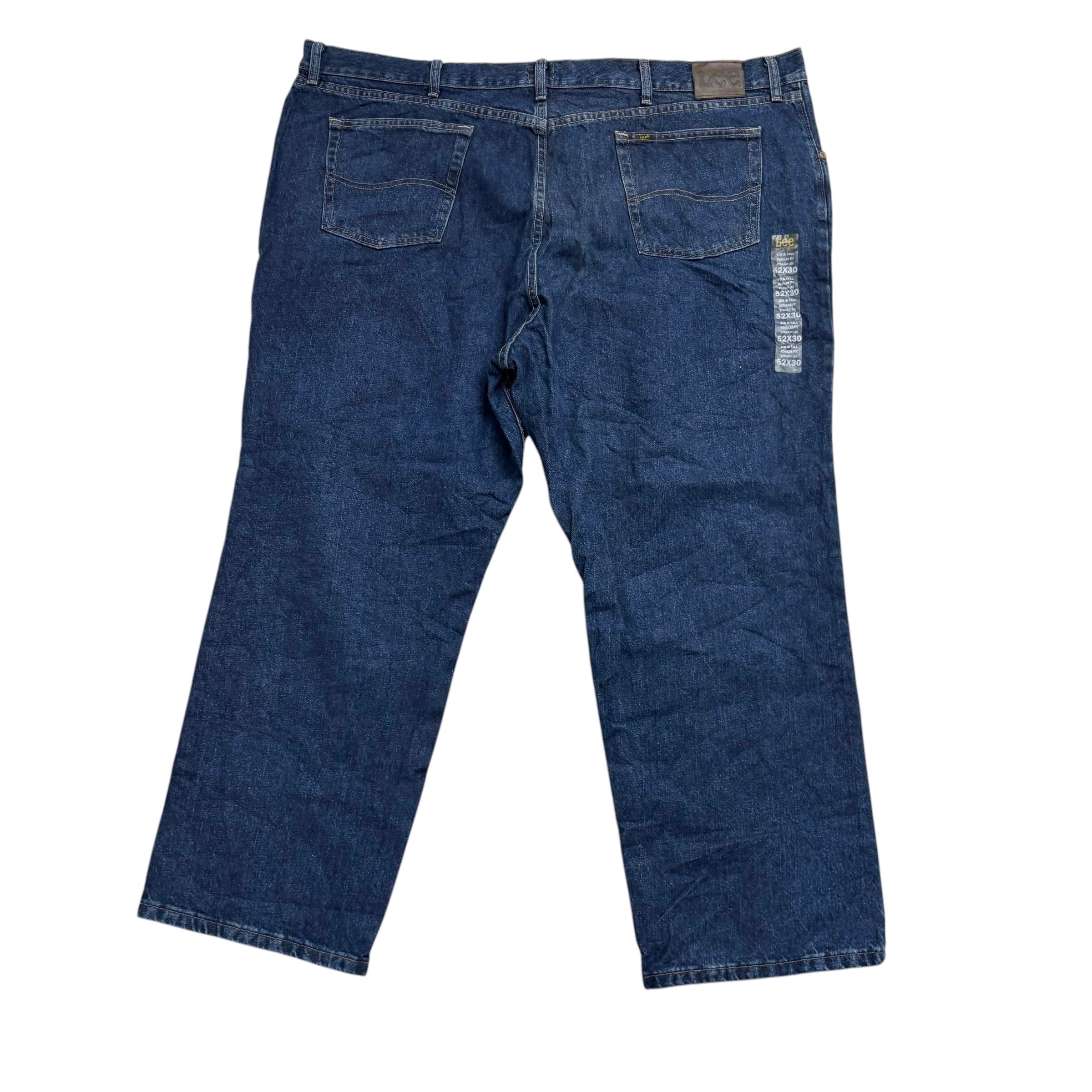 Lee Jeans W52 L30 Mens Dark Blue Regular Straight Fit Vintage Denim (E)