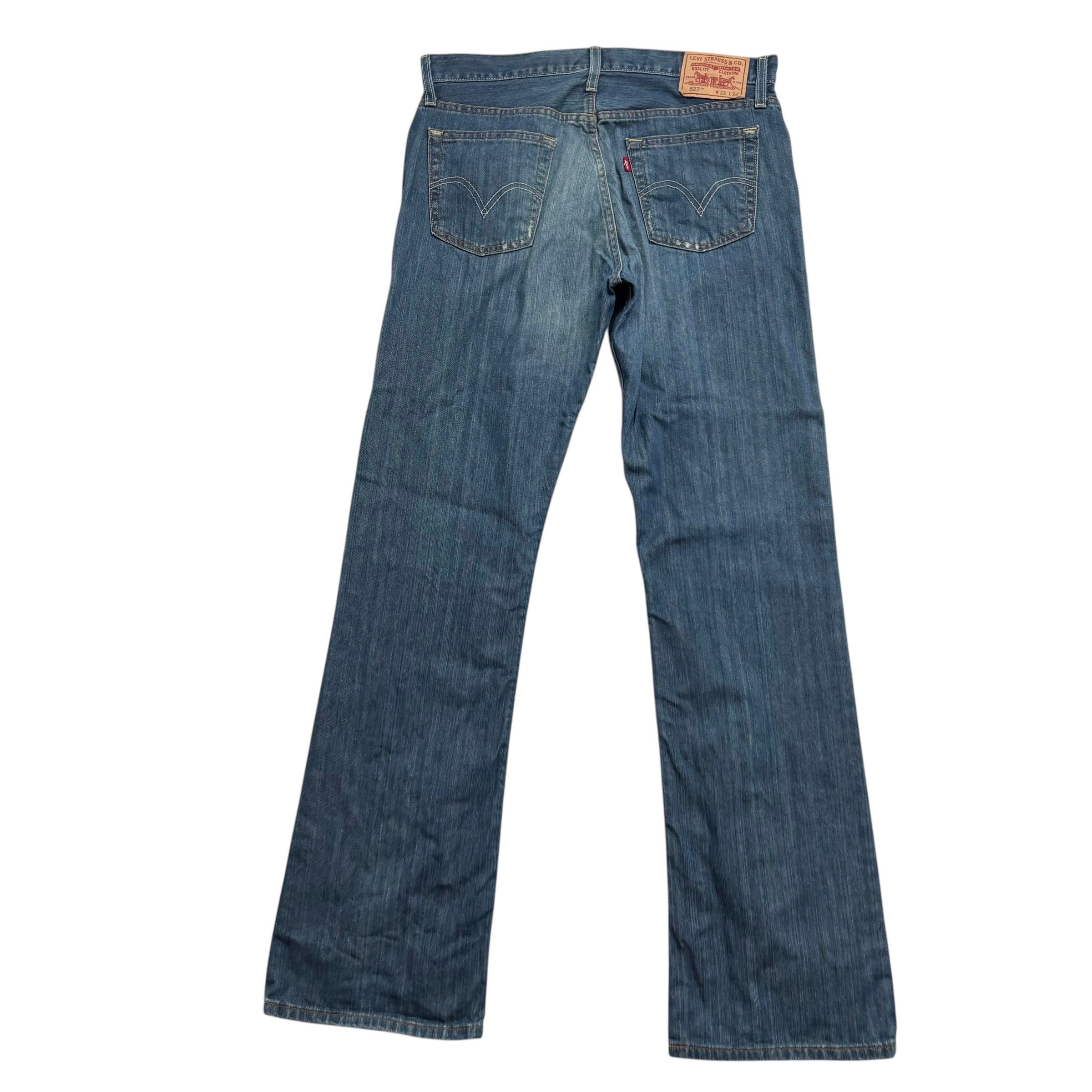 Levis 527 Jeans W33 L35 Mens Dark Blue Regular Bootcut Fit Vintage Denim (E)