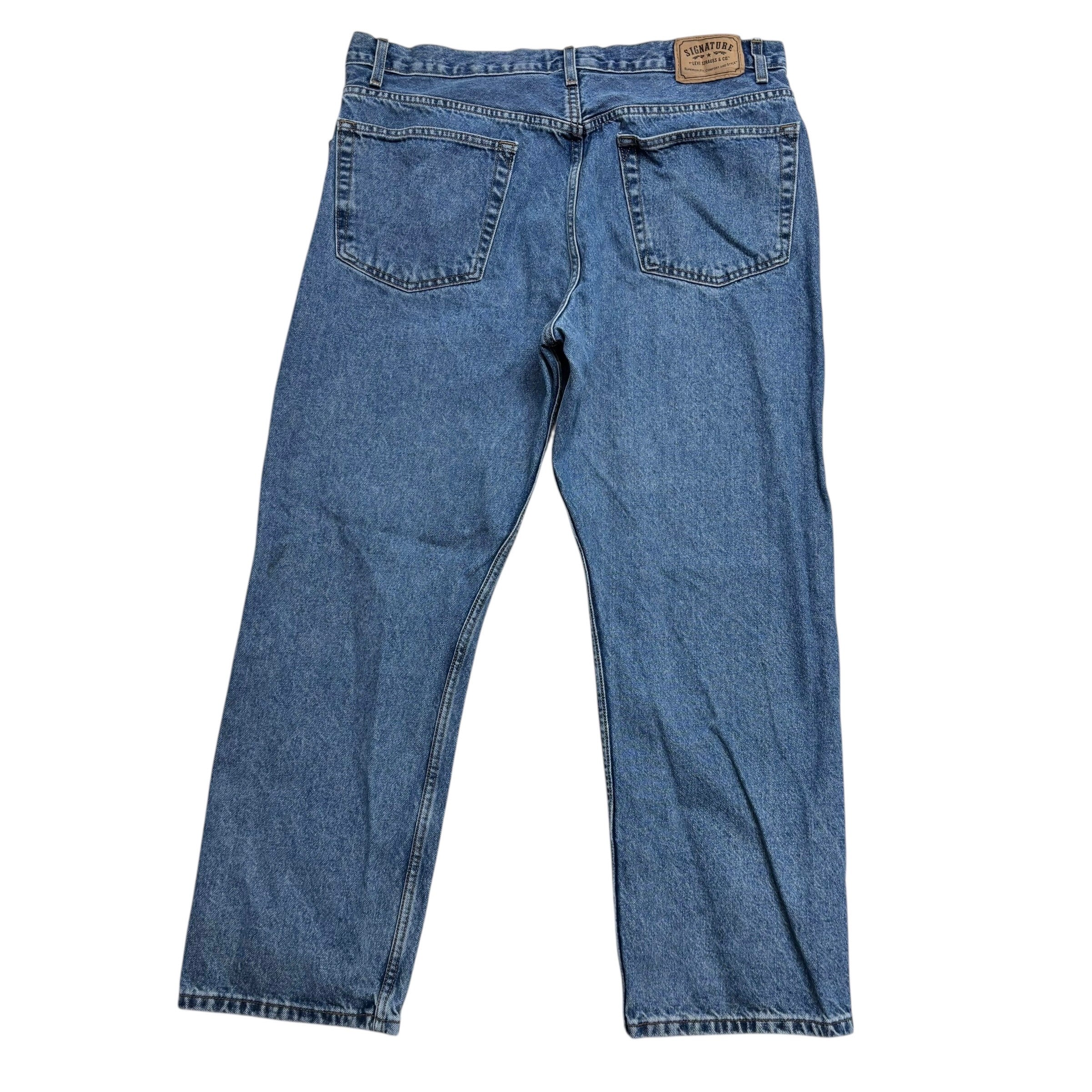 Levis Signature Jeans W40 L30 Mens Light Blue Regular Straight Fit Denim (F)