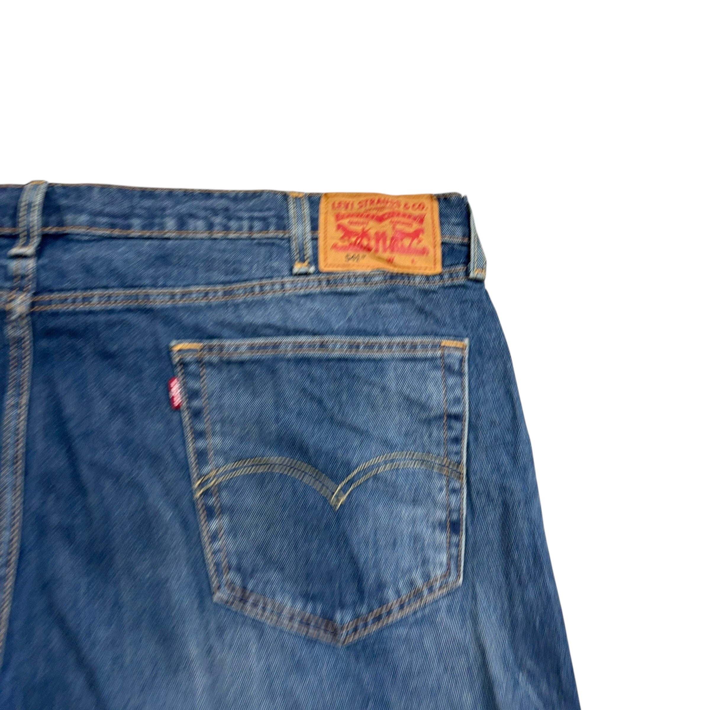 Levis 541 Jeans W48 L32 Mens Mid Blue Athletic Tapered Fit Stretch Denim