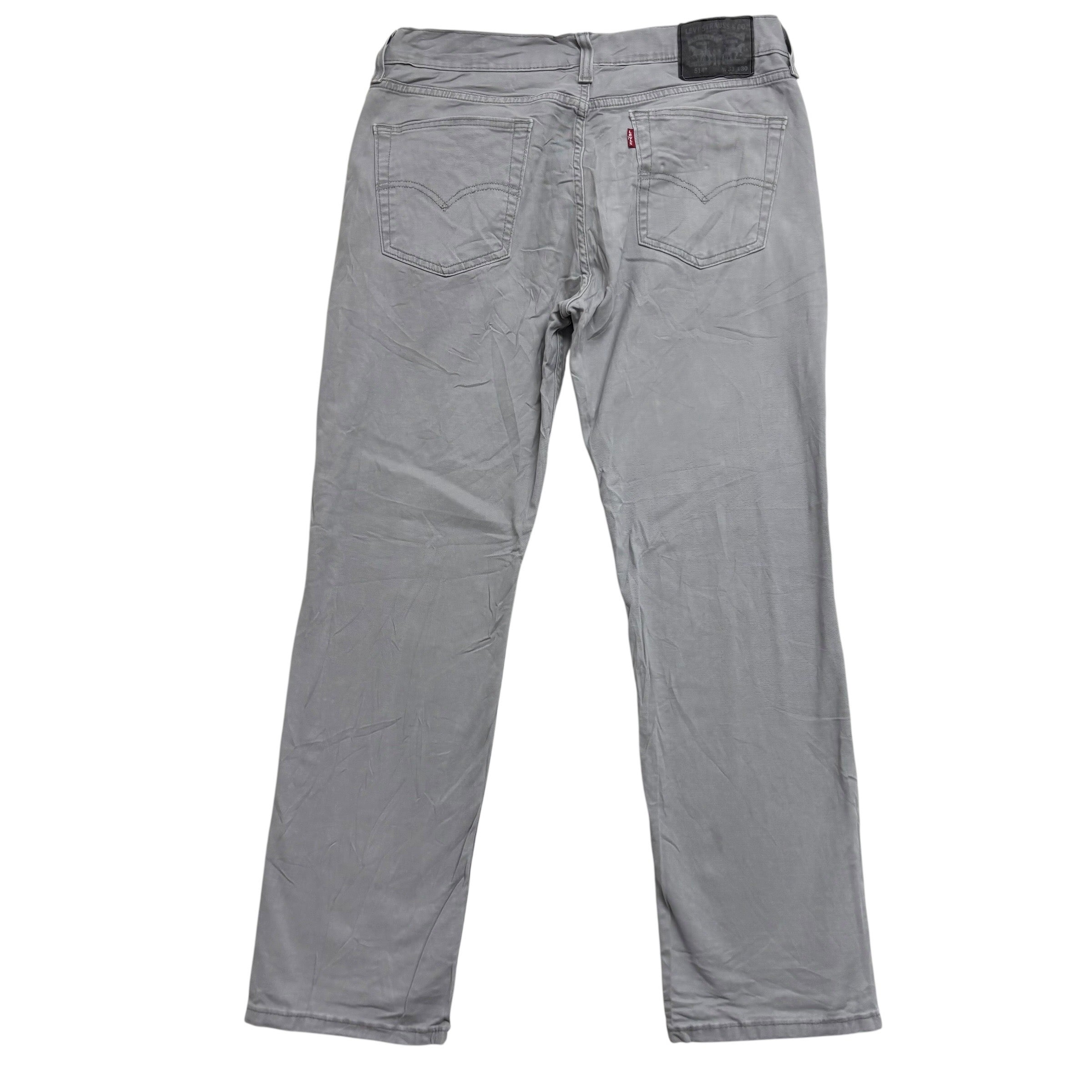 Levis 514 Jeans W33 L30 Mens Grey Regular Straight Fit Stretch Denim