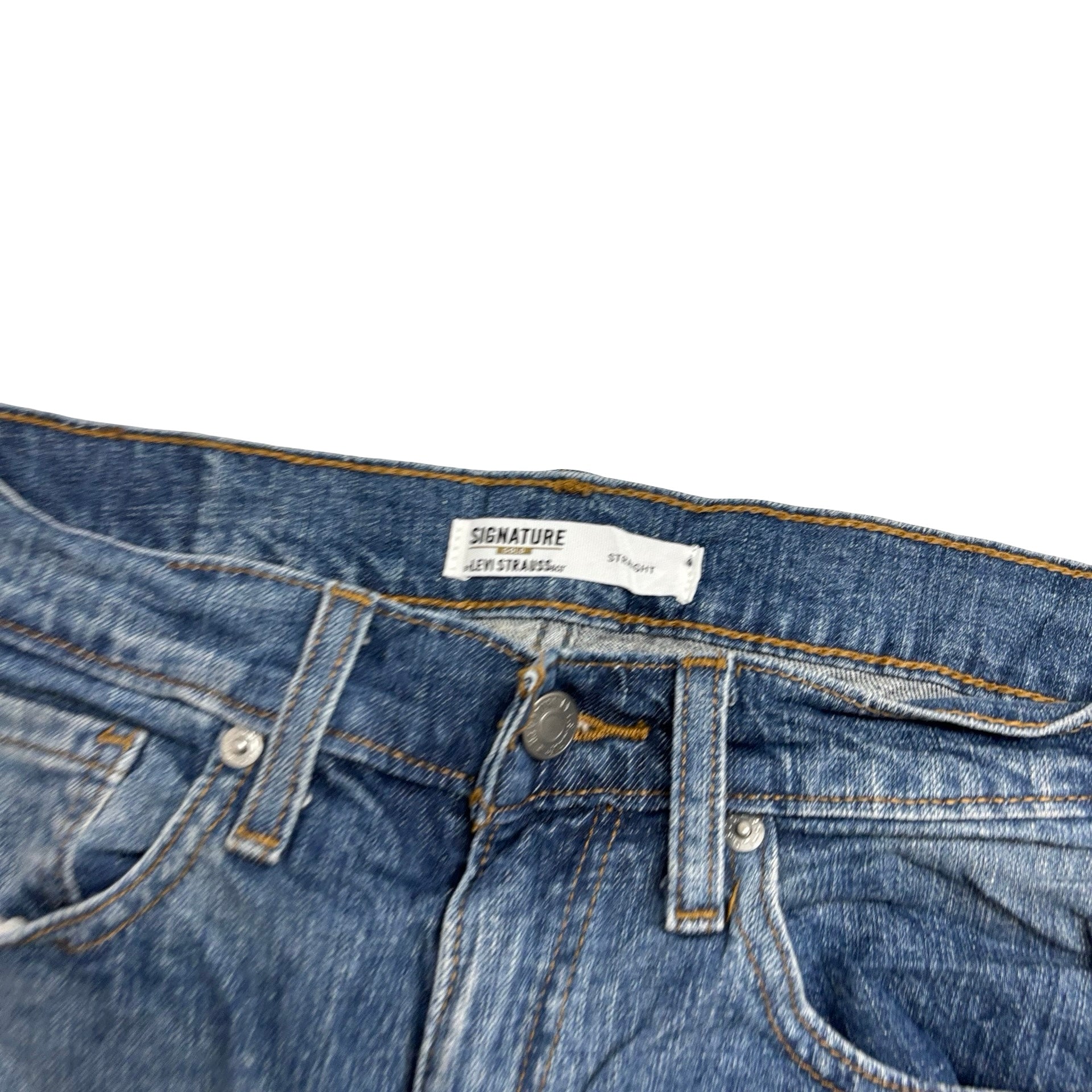 Levis Signature Jeans W29 L30 Mens Mid Blue Slim Straight Fit Stretch (E)